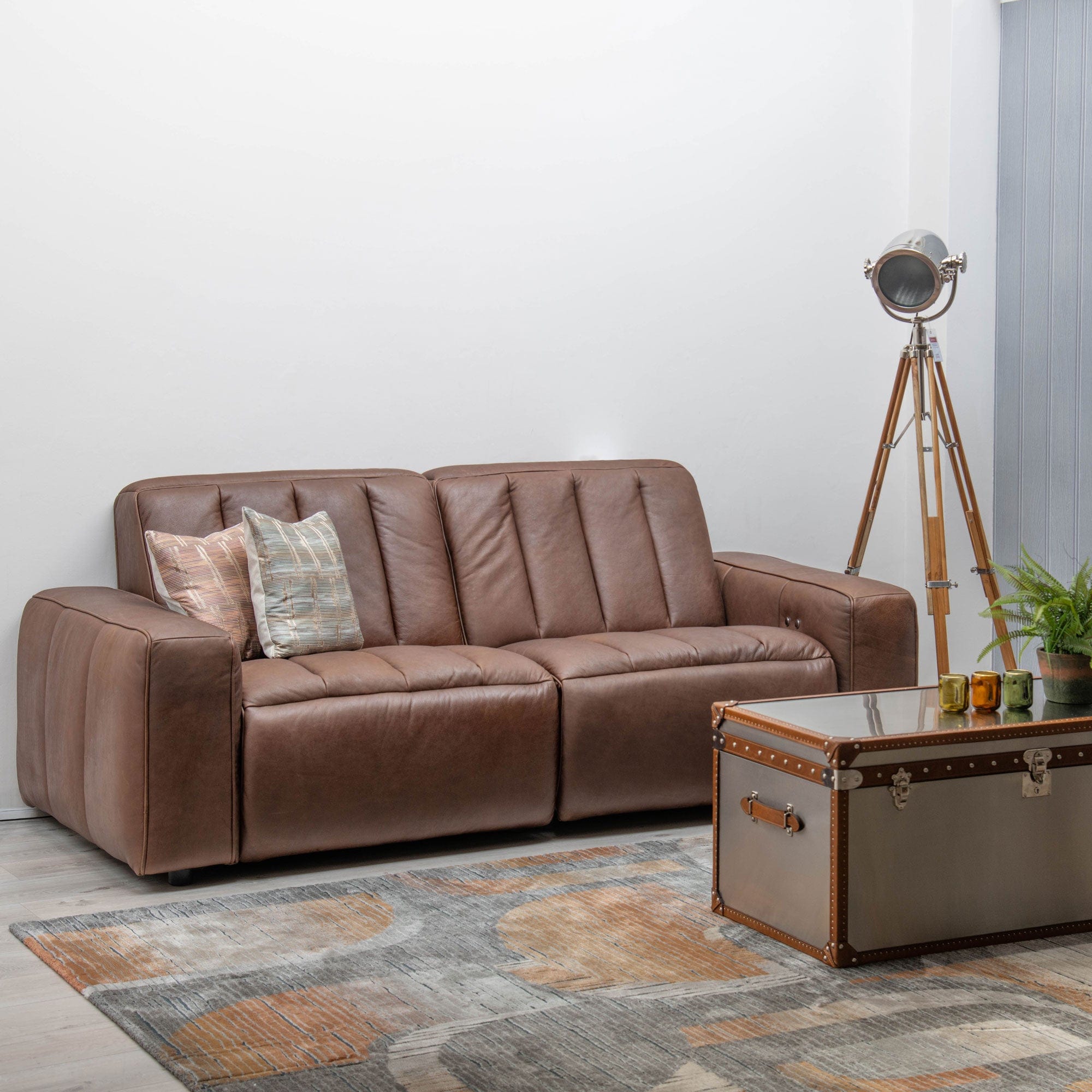 Viscount - 3 Seat Sofa With Recliners In Leather B299 Chicago Dark Brown