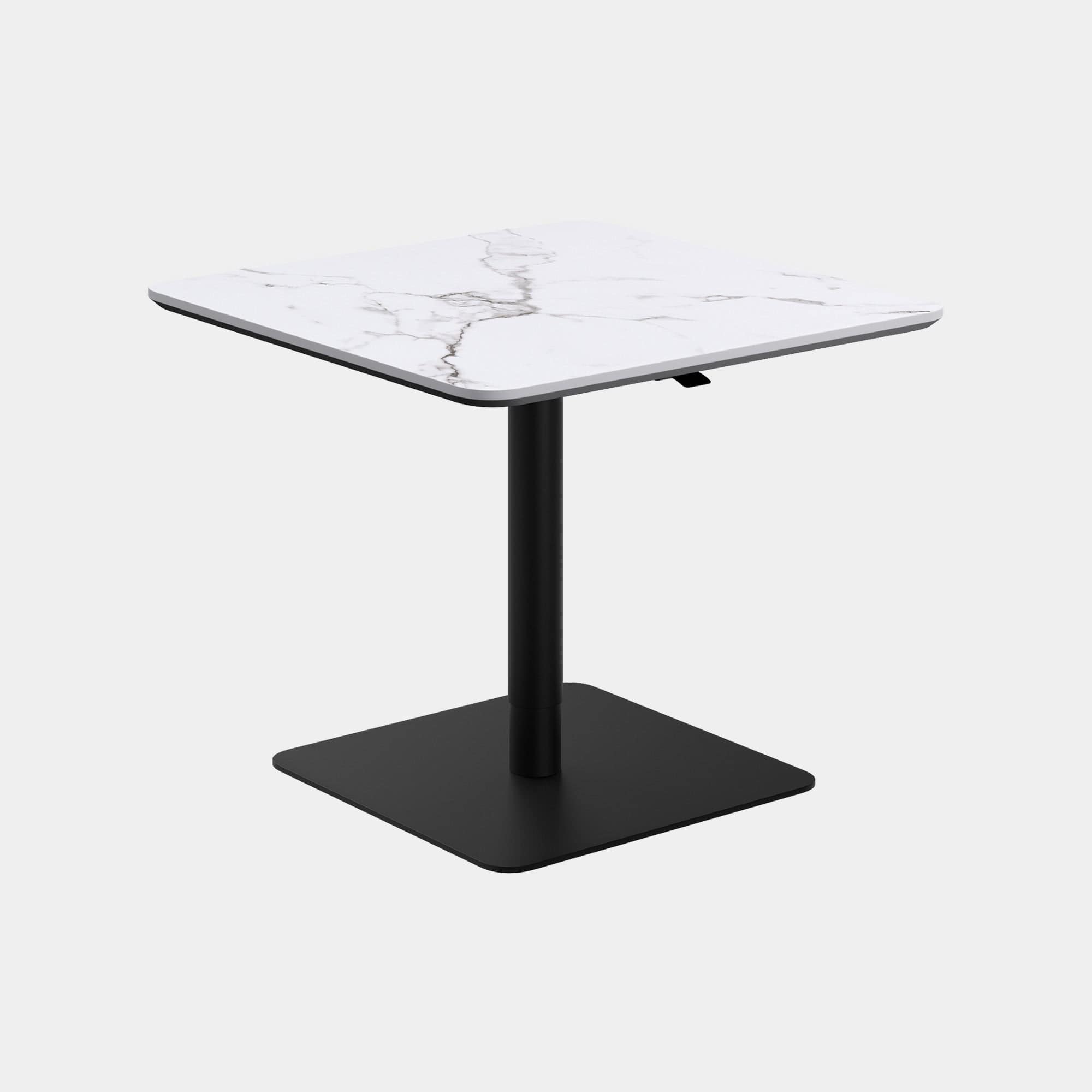 Medici - 80cm Square Bar Table Height Adjustable With White Marble Effect Top