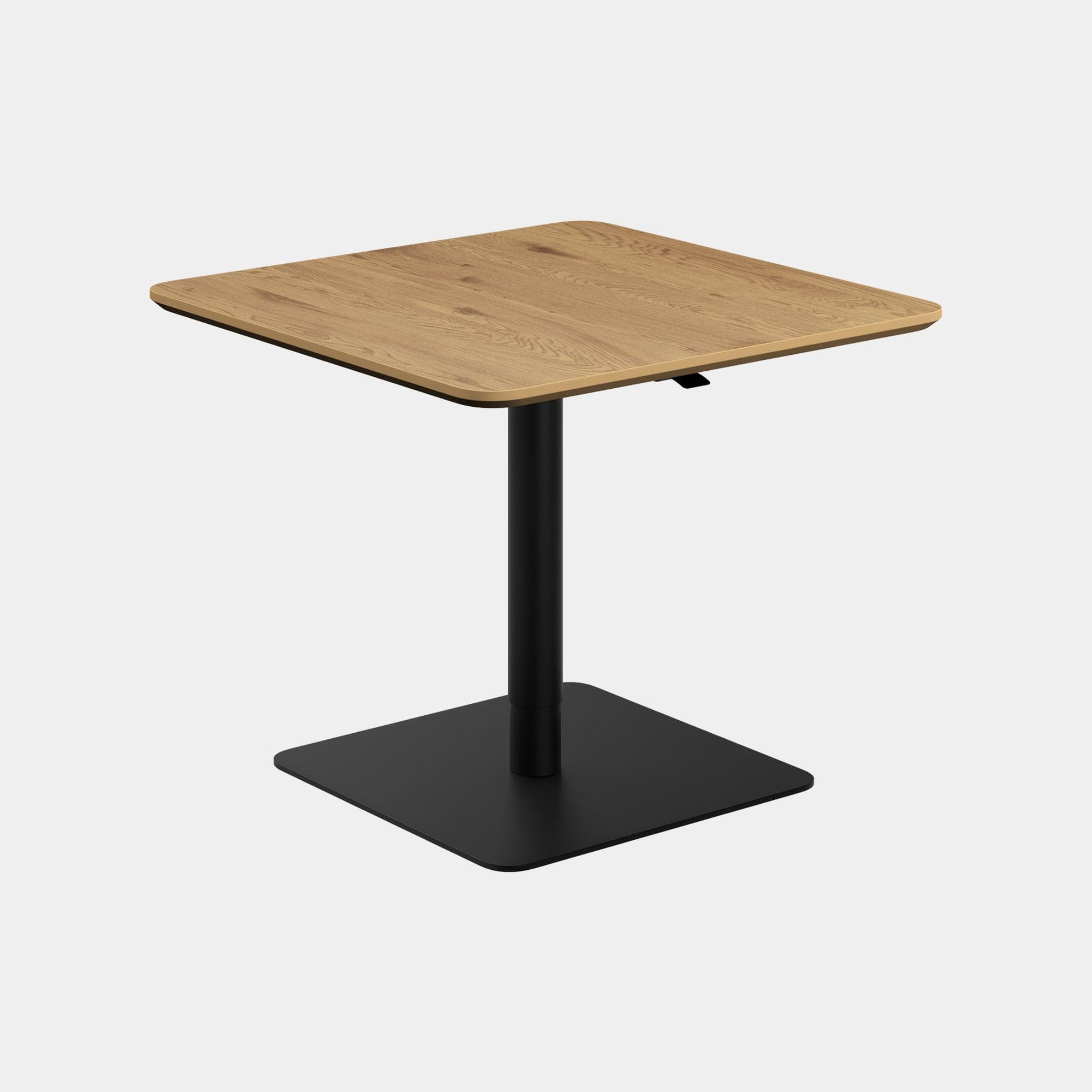 Medici - 80cm Square Bar Table Height Adjustable With Oak Effect Top