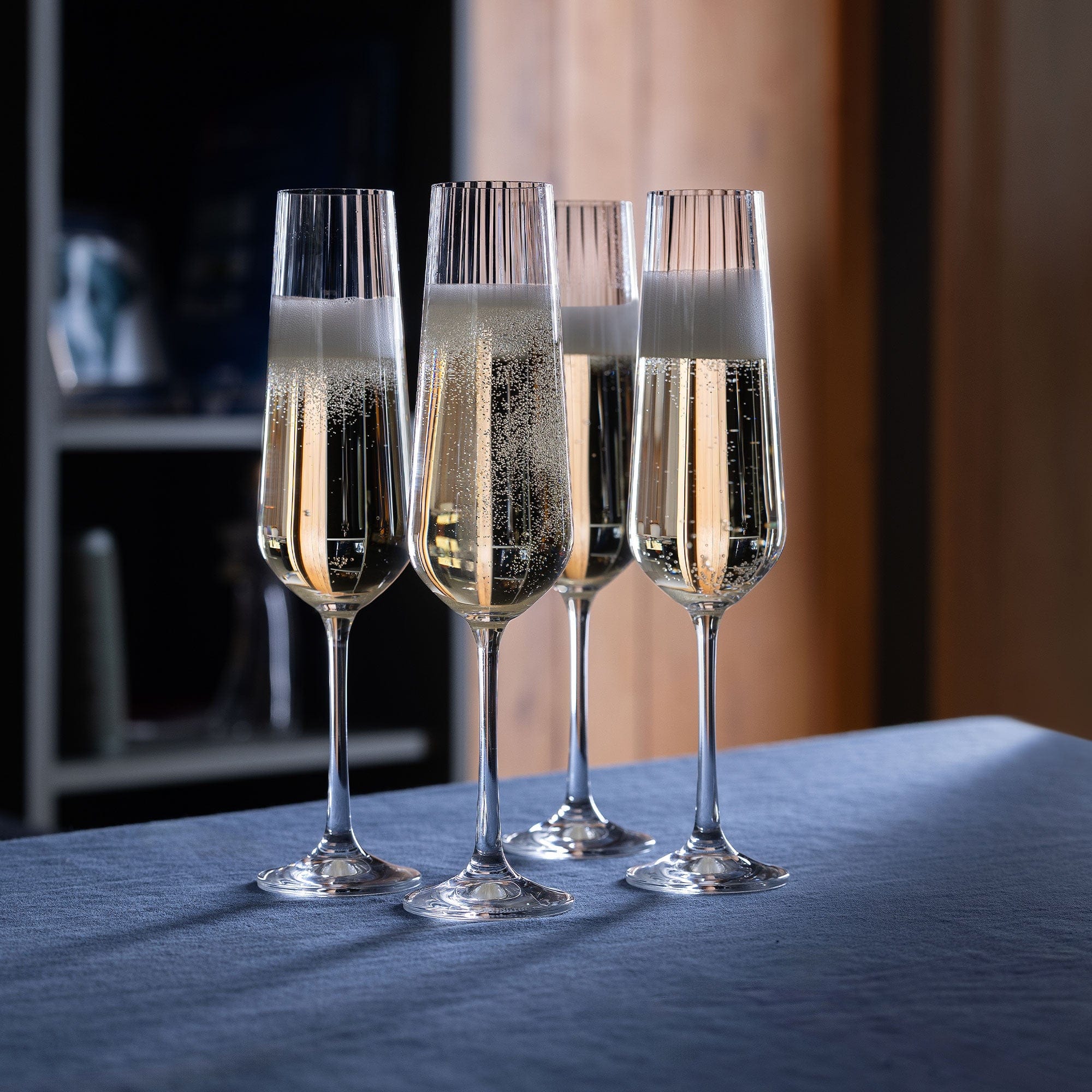 Dartington Cheers! Optic - Champagne Flute Glasses, Box of 4