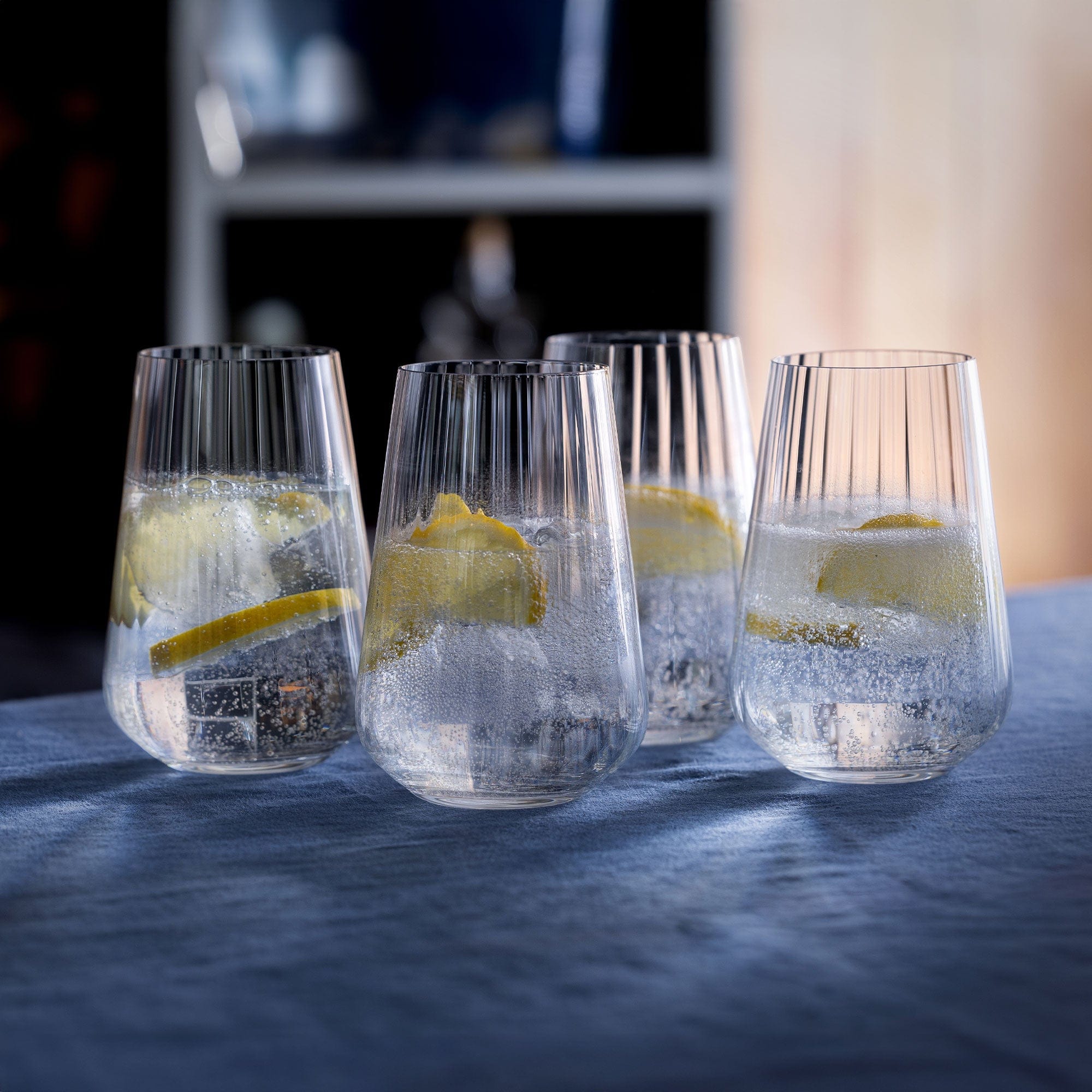 Dartington Crystal Cheers! Optic - Tall Tumbler Glasses, Set of 4