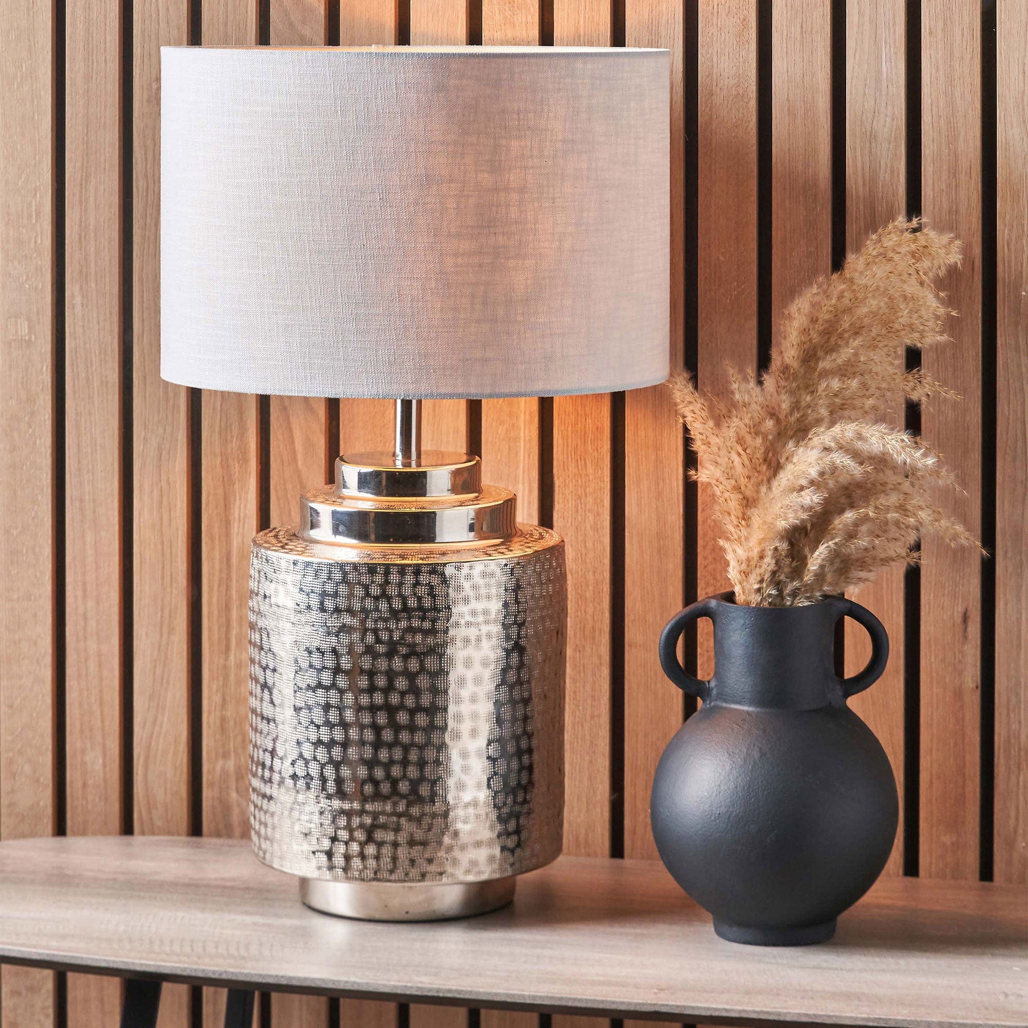 Daron - Silver White Table Lamp