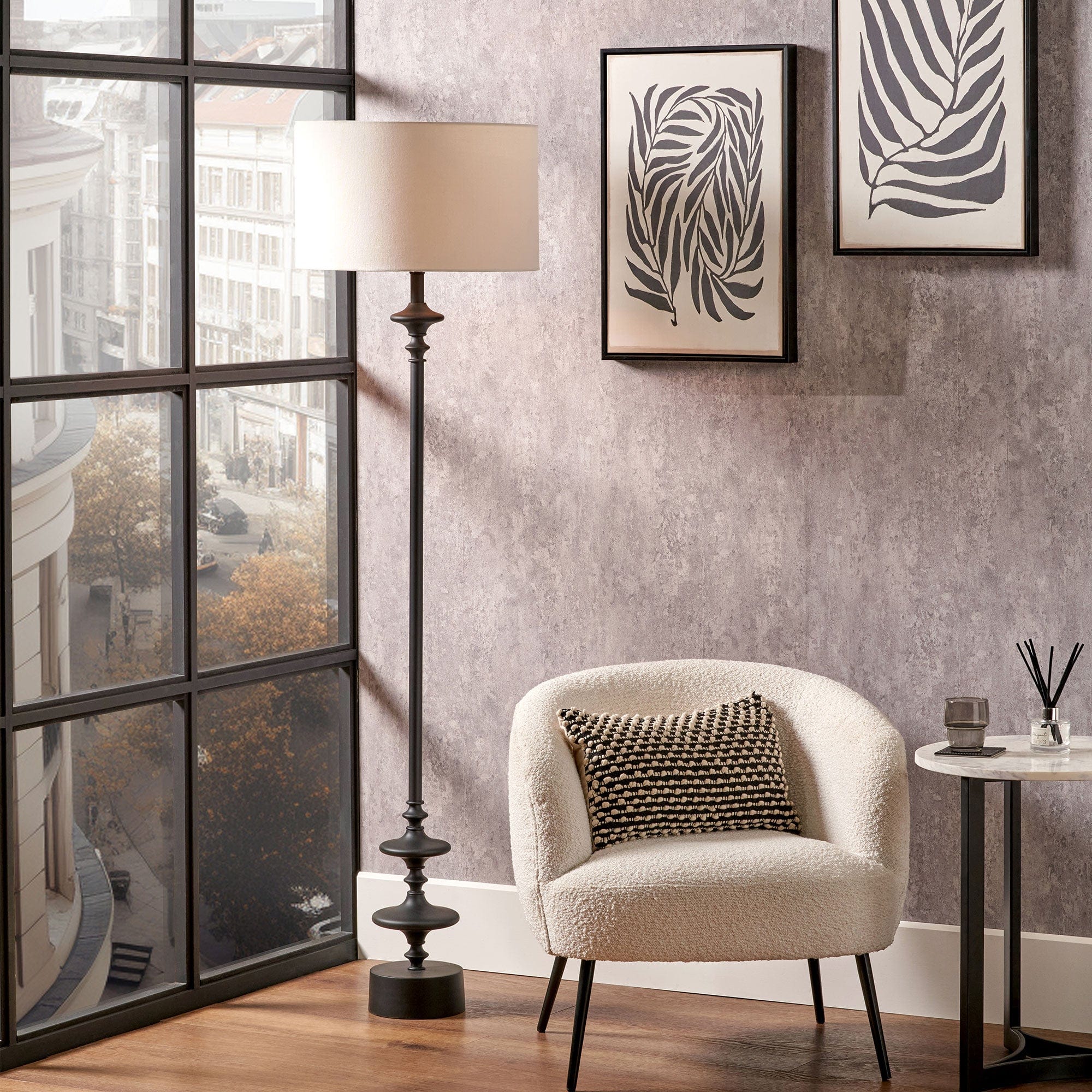 Benton - Black Candlestick Floor Lamp