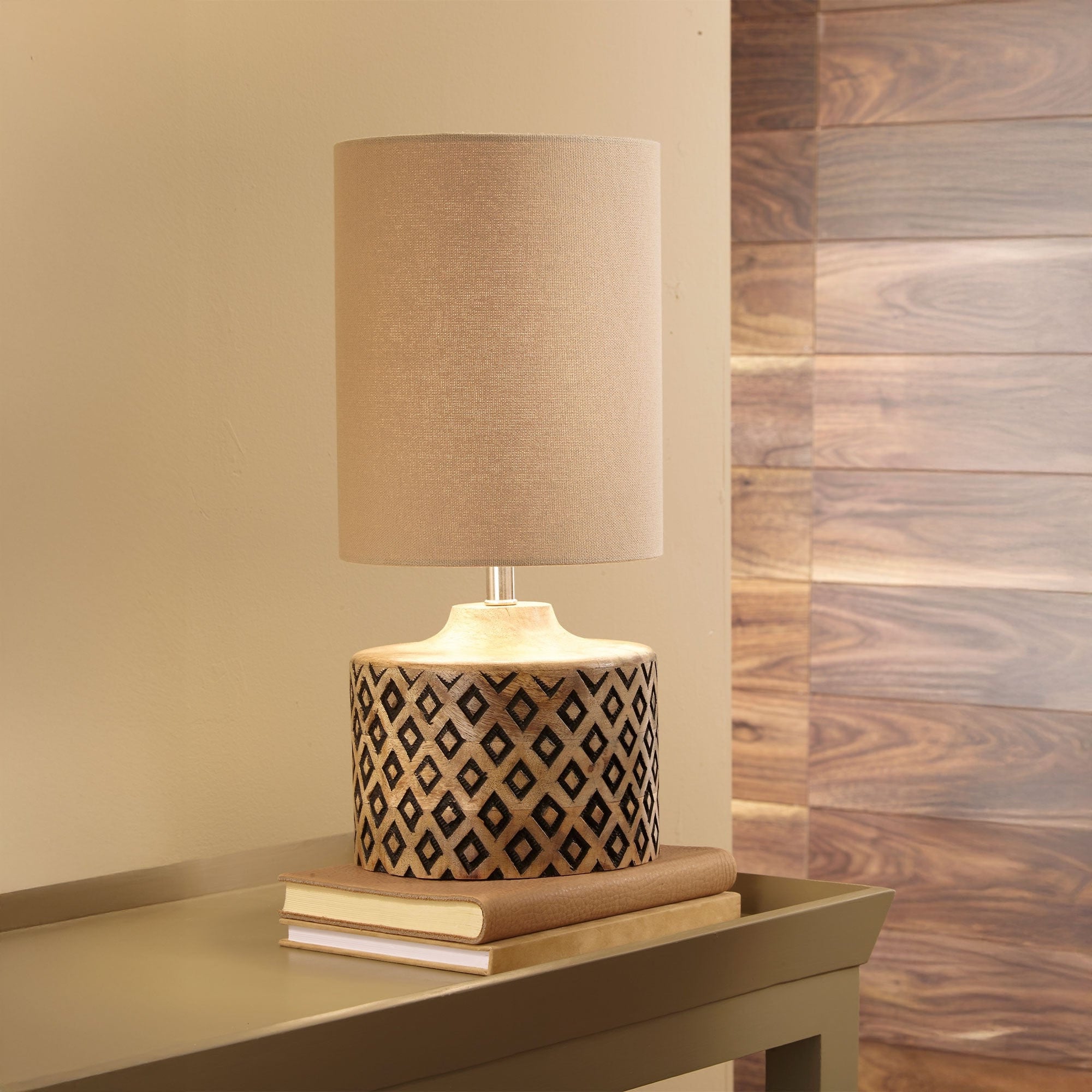 Rivas Carved Wood - Table Lamp