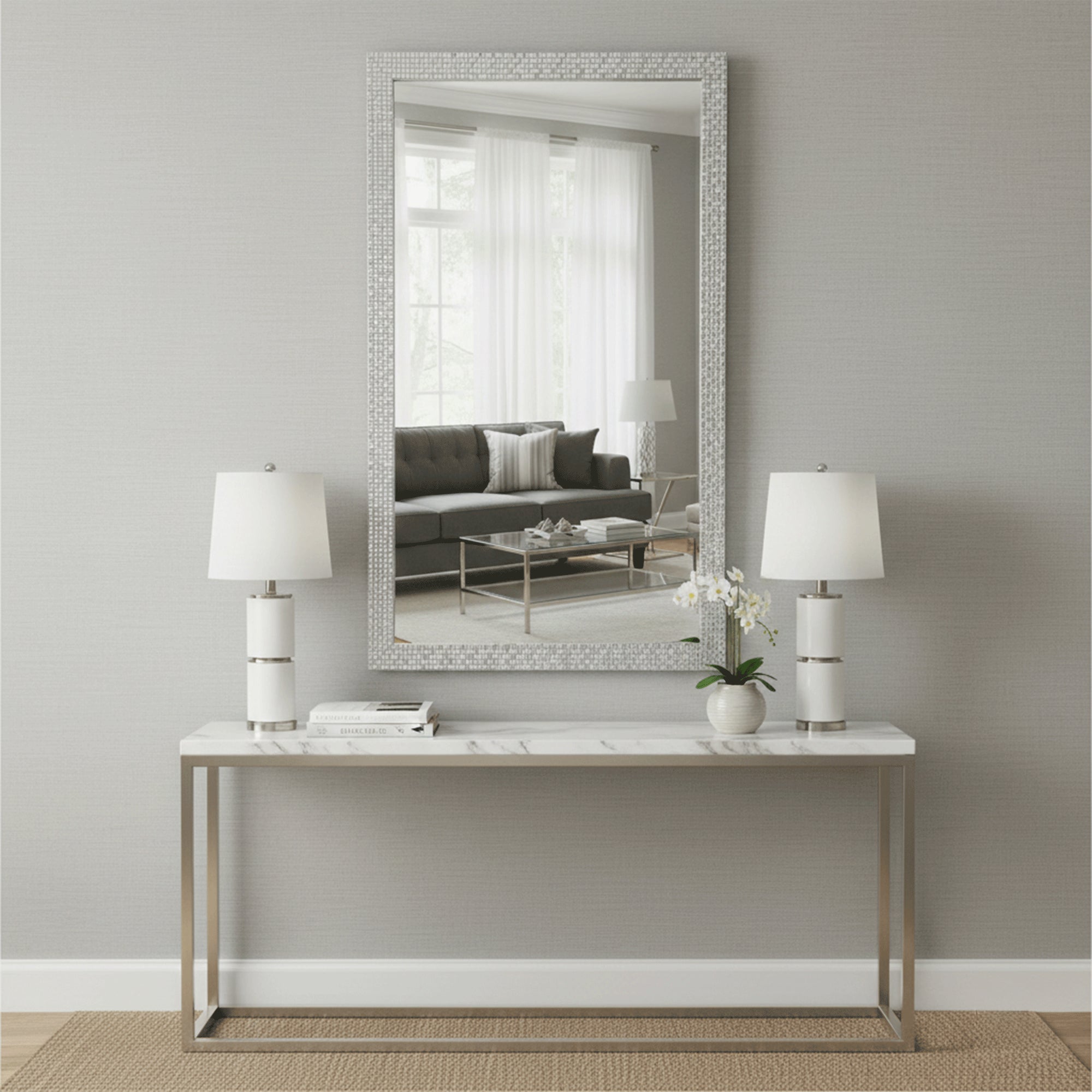 Diamonte - Silver Wall Mirror