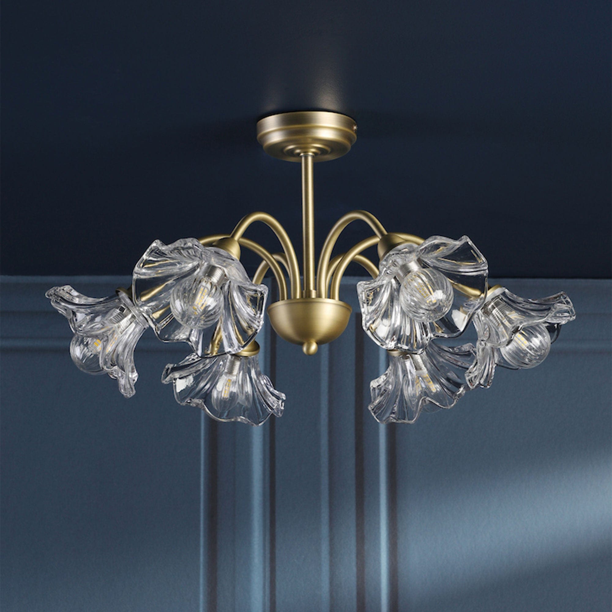 Laura Ashley Kerswell - Matt Brass 6 Light