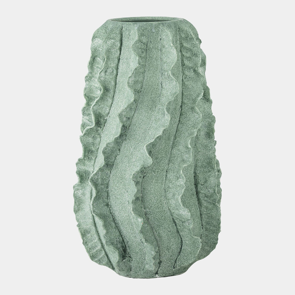 Natika Frill Vase Green Terracotta 37cm (BO)