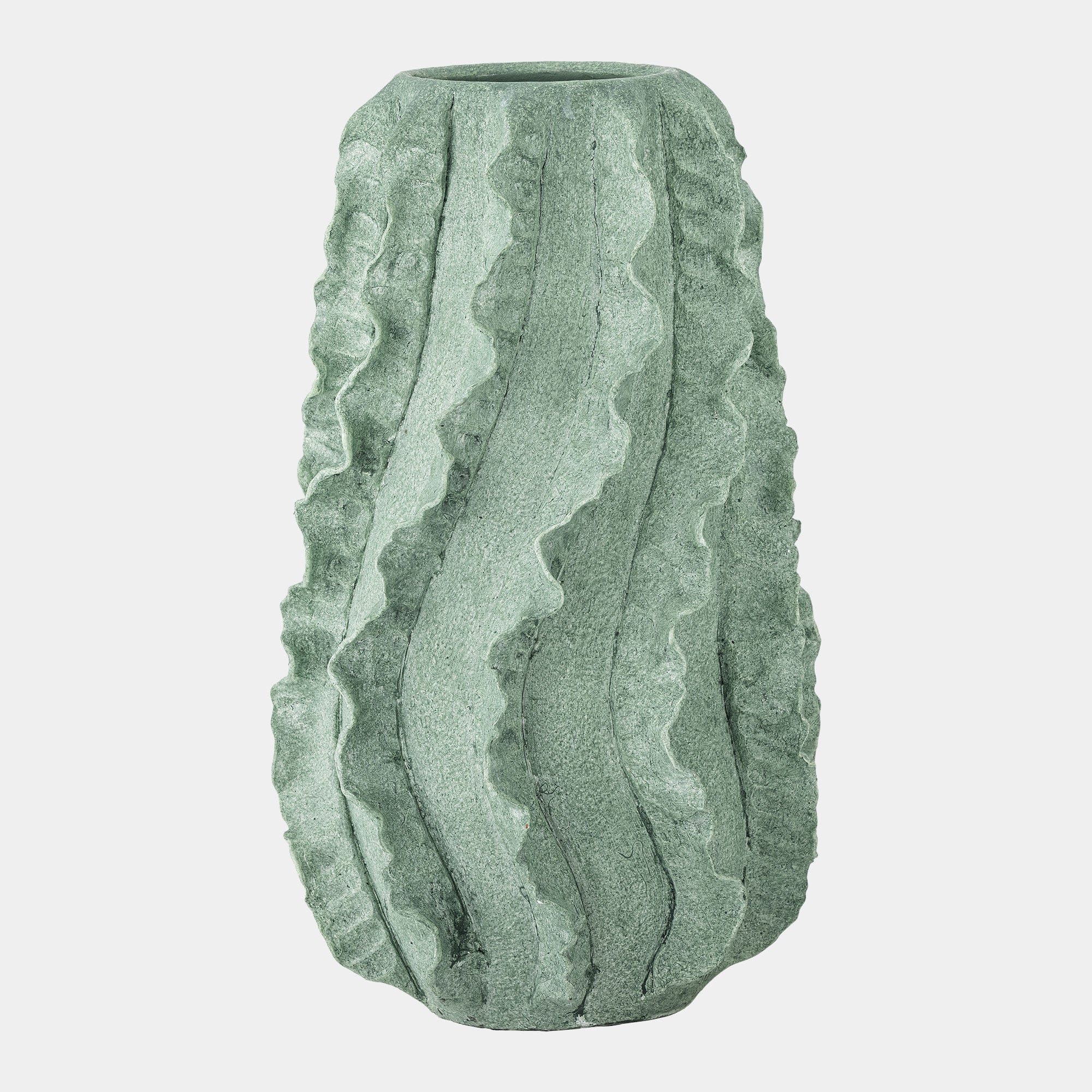 Natika Frill Vase Green Terracotta 37cm (BO)