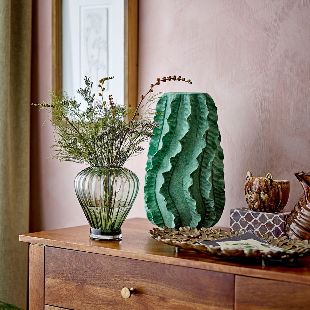 Natika Frill Vase Green Terracotta 37cm (BO)