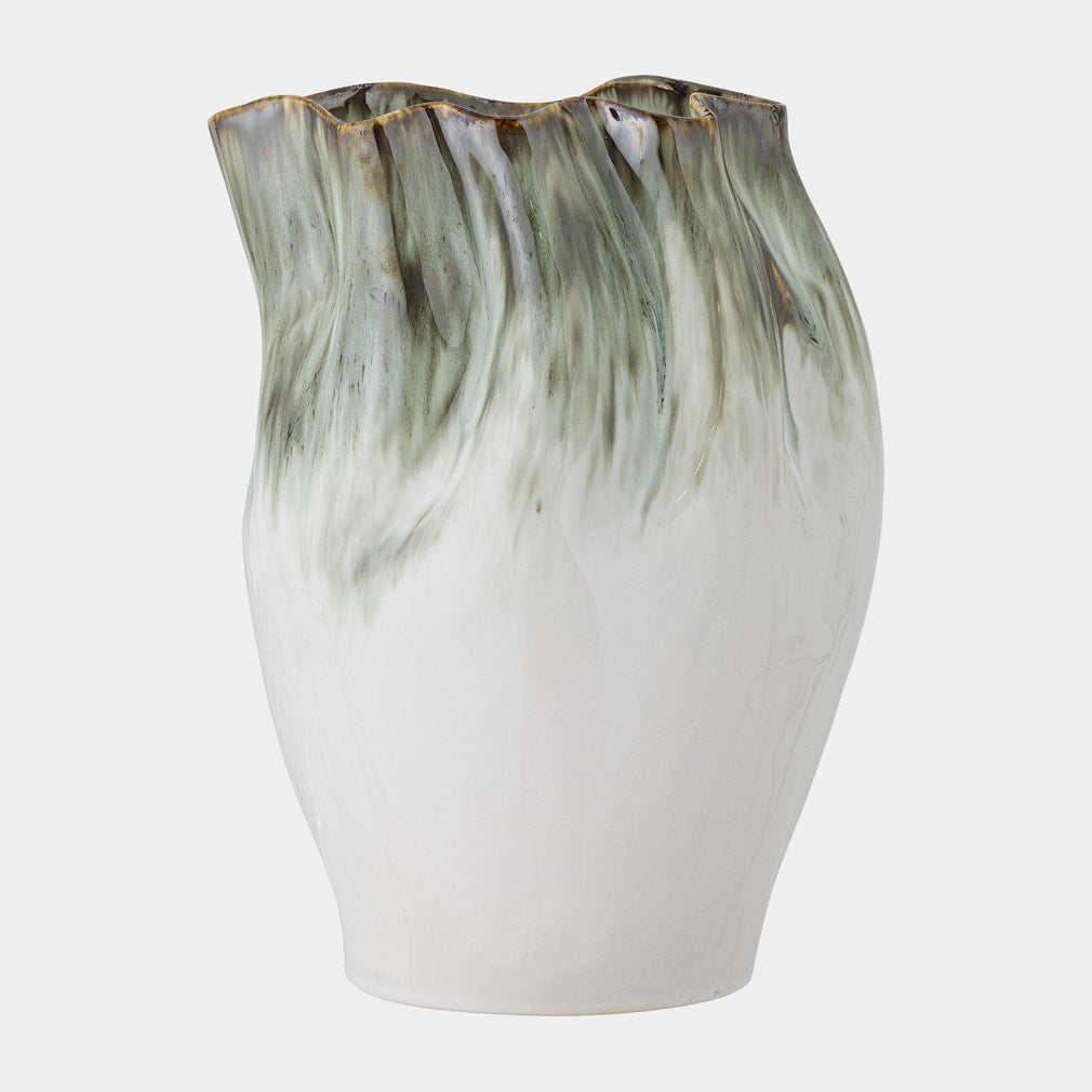Nisha Vase Green Reactive Glaze 30cm (BO)