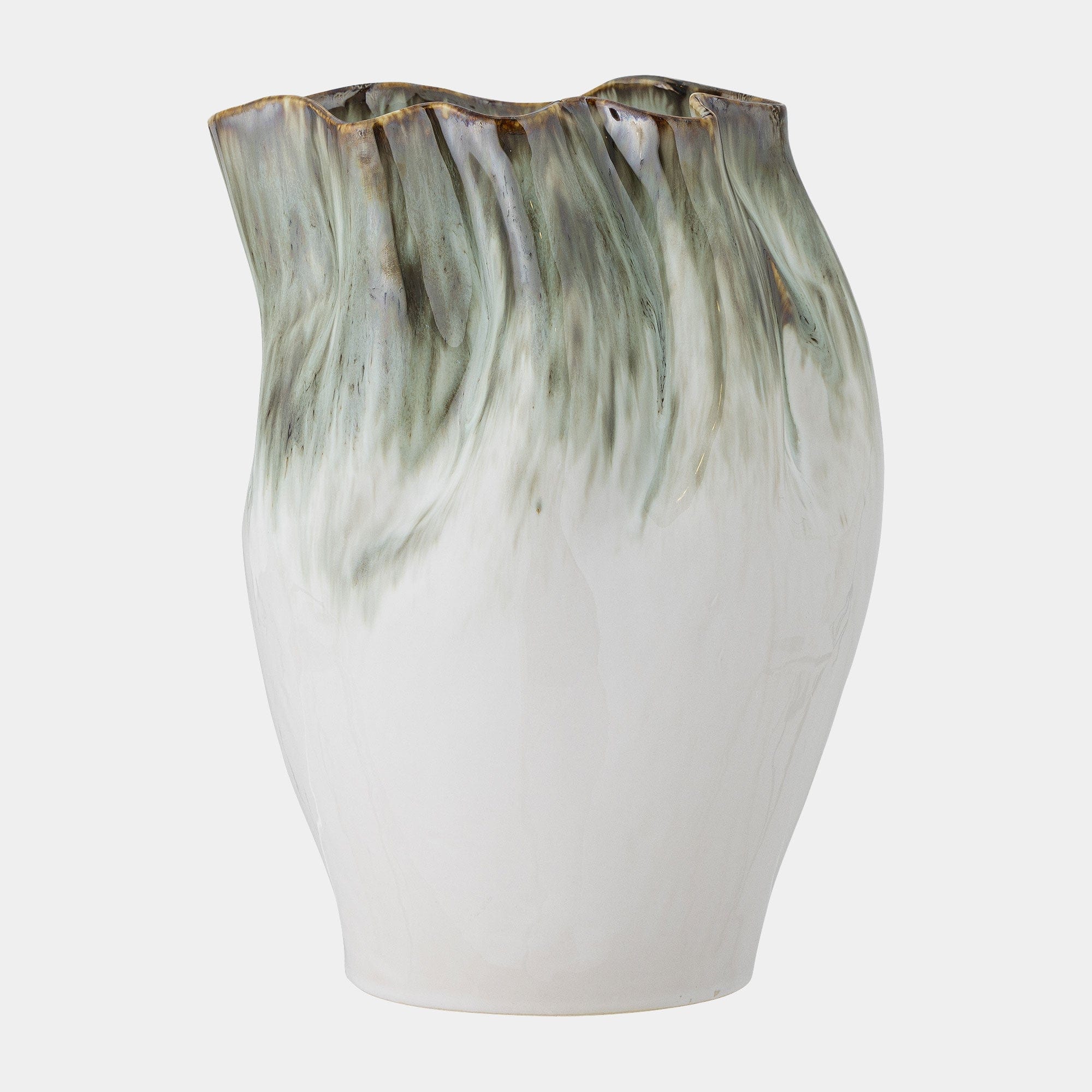 Nisha Vase Green Reactive Glaze 30cm (BO)