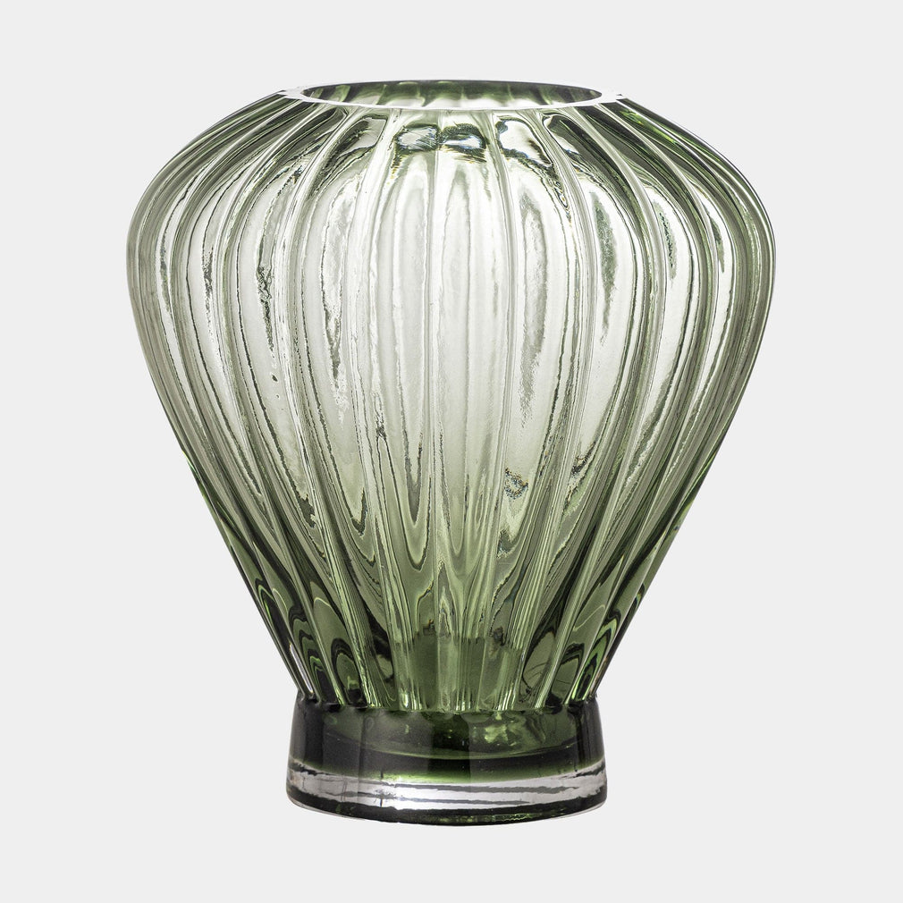 Reeve Vase Green Glass 18cm (BO)