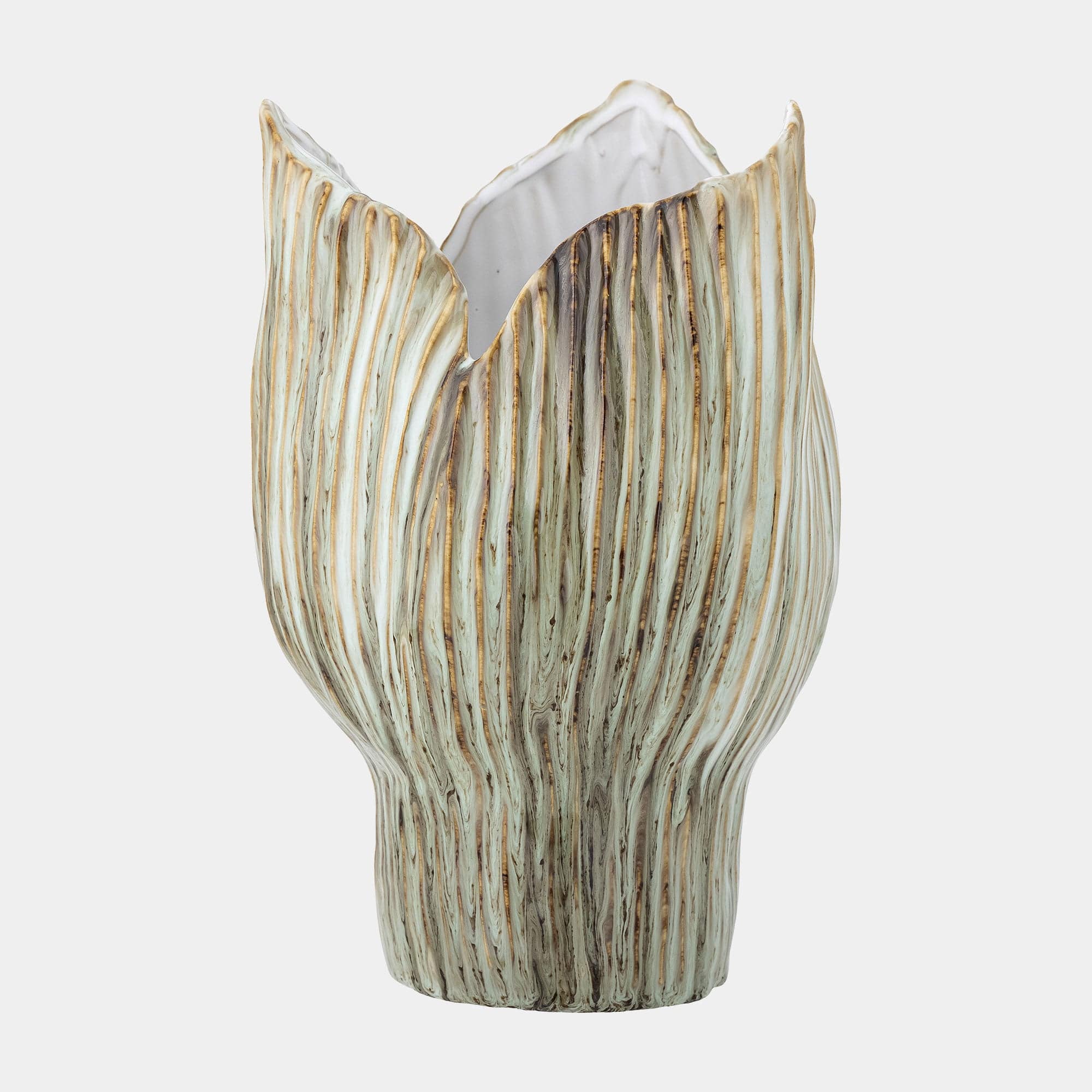 Mahira Vase Green Stoneware 30cm (BO)
