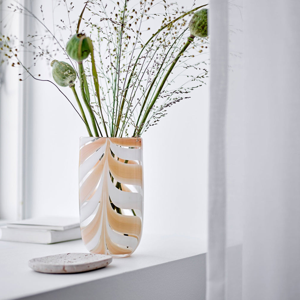 Taven Vase Orange Glass 21.5cm (BO)