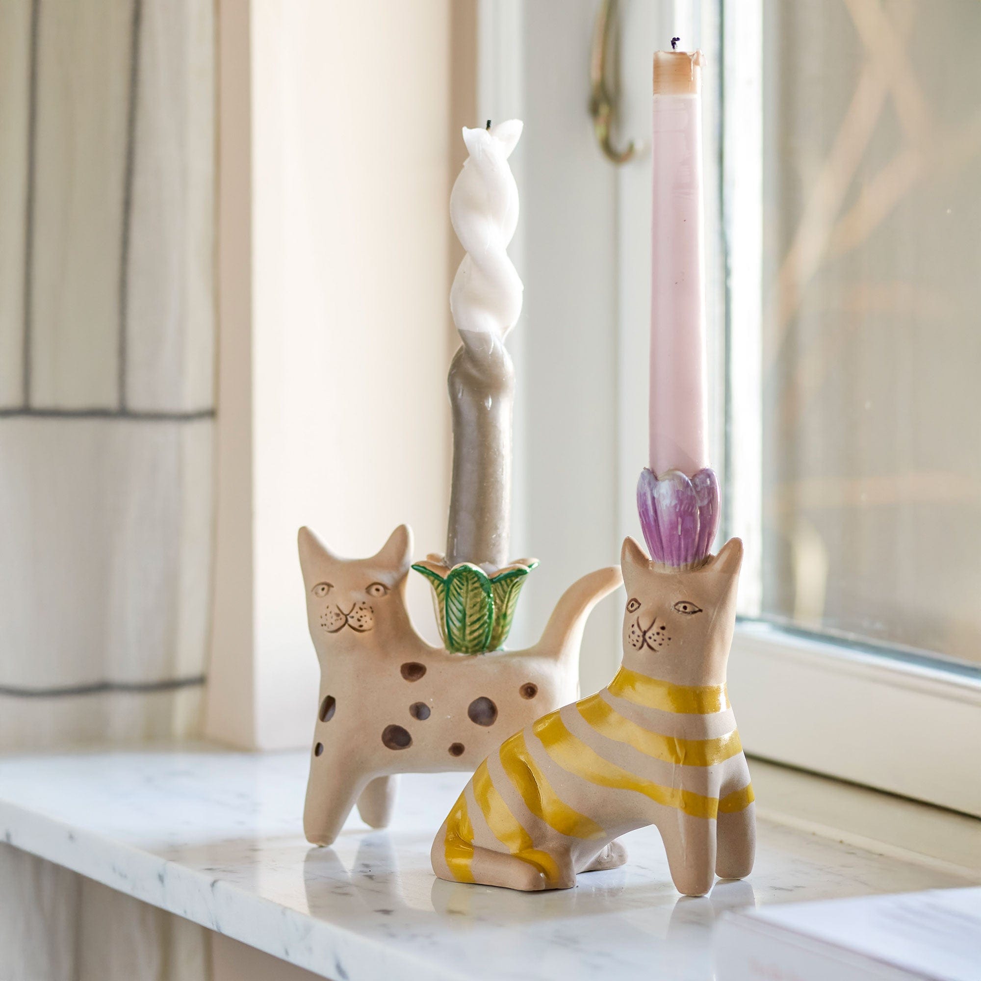 Mamie - Cat Candle Holder Set Of 2