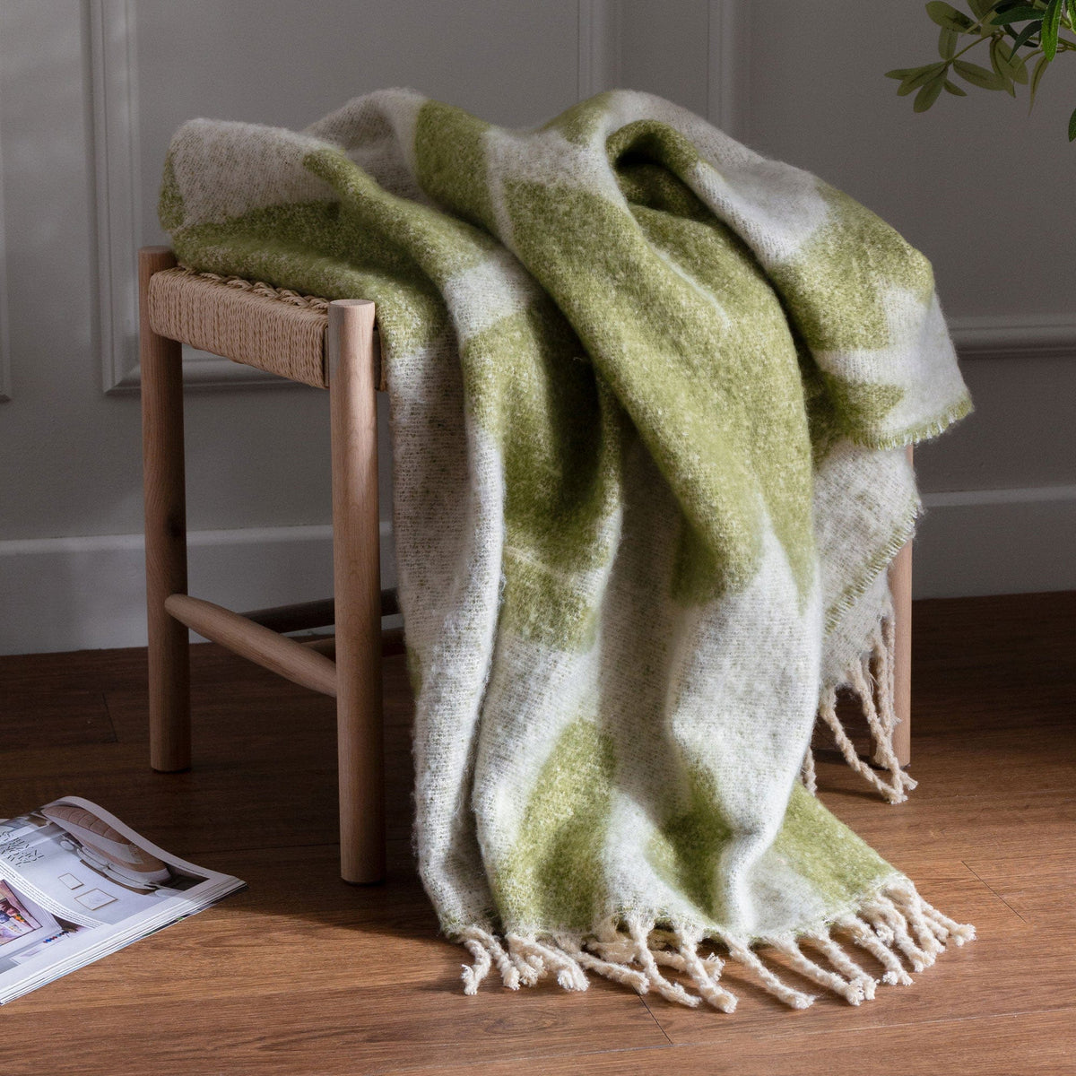 Meta Olive Green - Throw 130x180cm