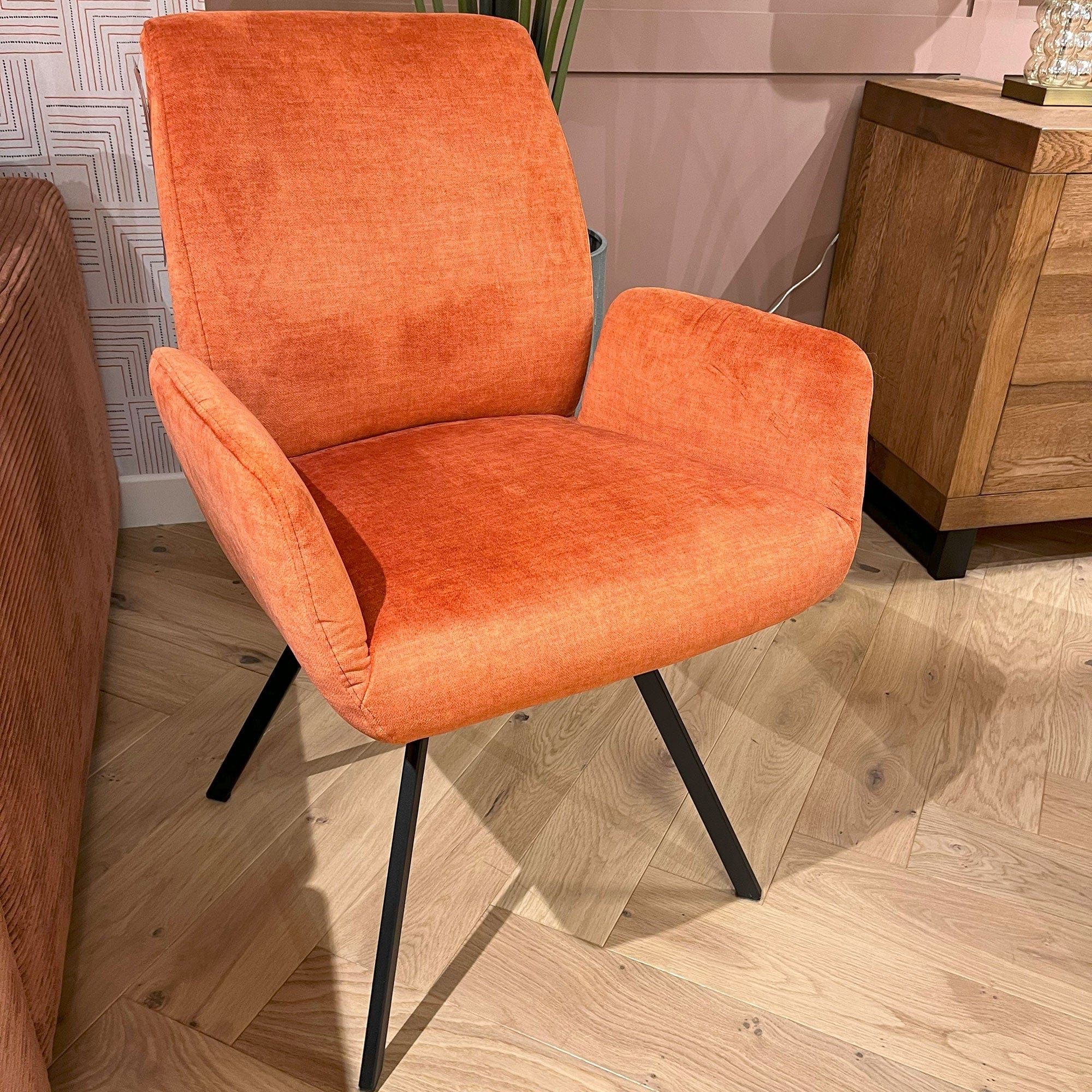 Dining Chair With Black Metal Leg In Group 4 Orange 7259 In FR7259/4 Orange