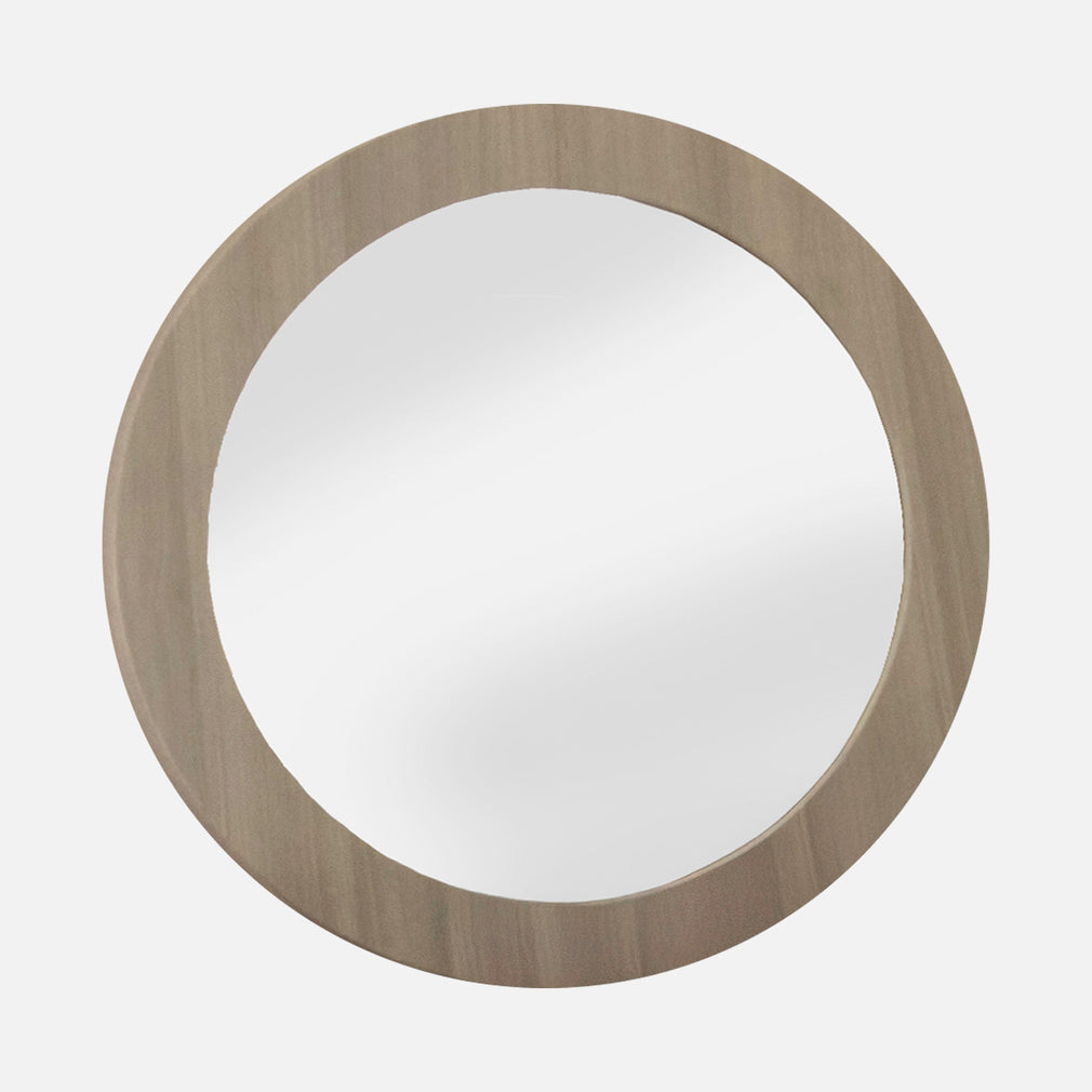 Salvador - Round Mirror, White Oak Flannel