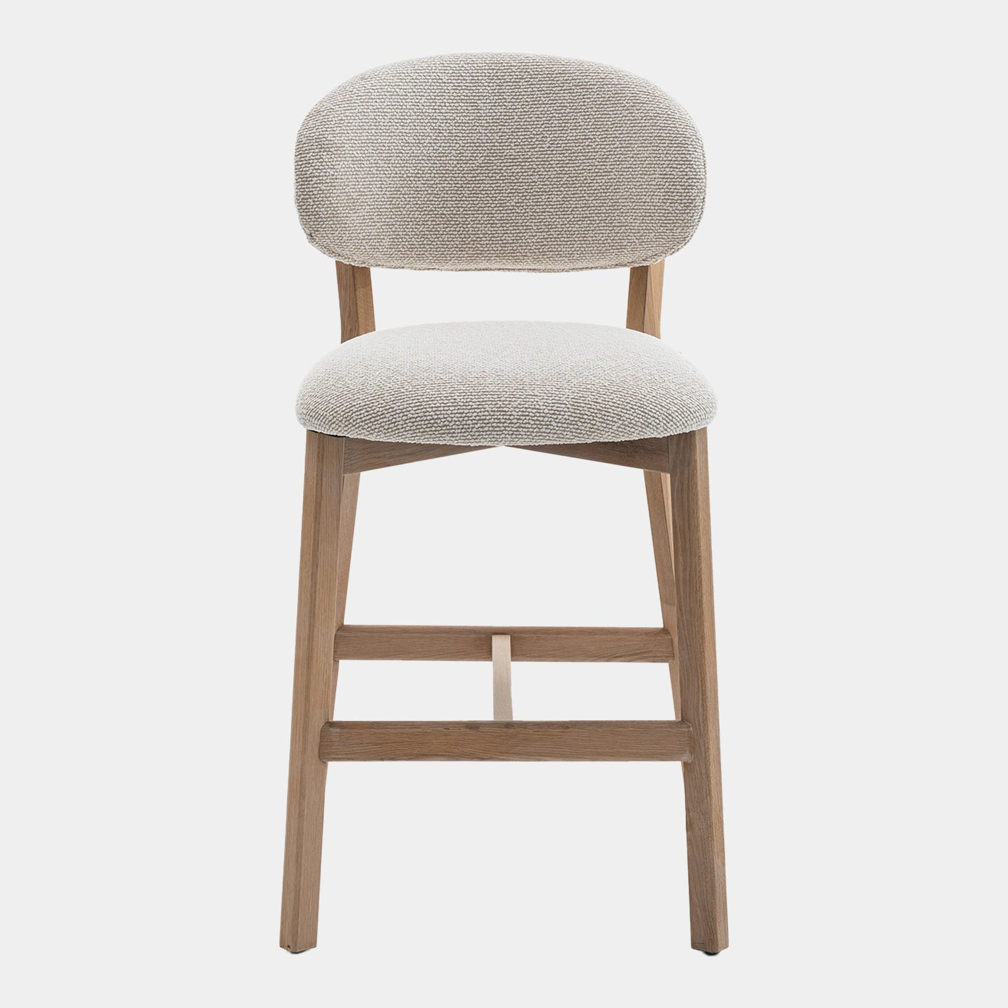 Albany - Bar Stool, Light Grey Fabric, Natural Oak
