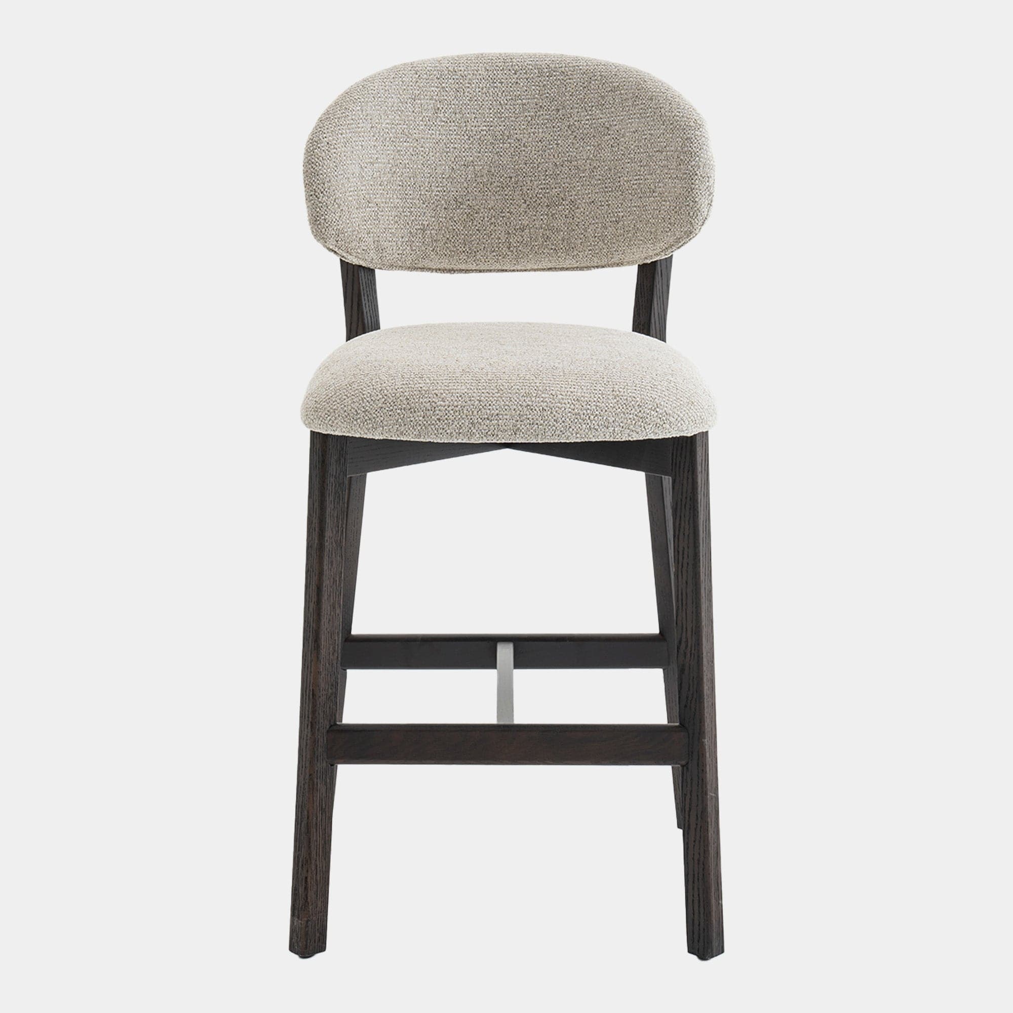 Albany - Bar Stool, Light Grey Fabric, Dark Oak
