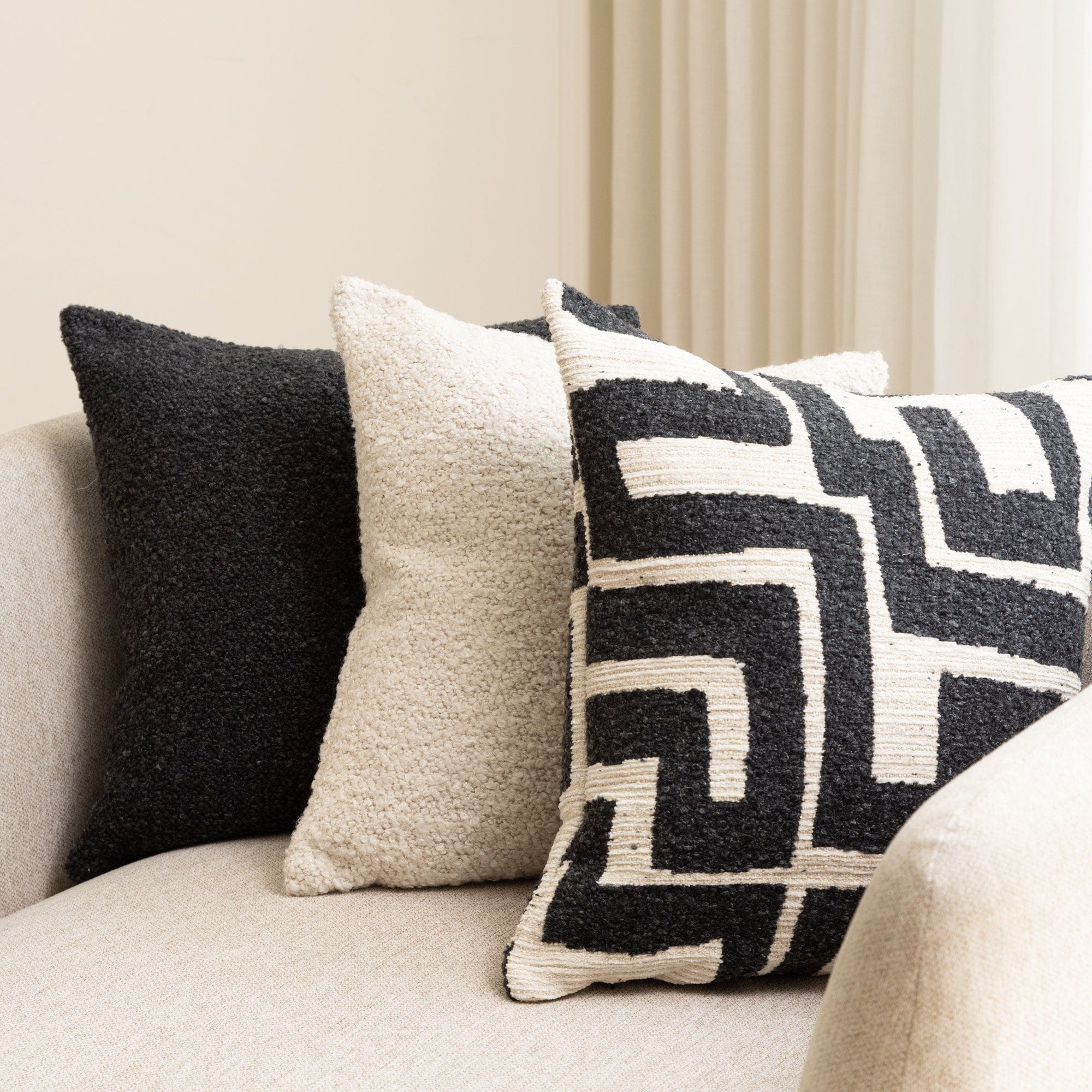Zephyr - Charcoal Cream Cushion
