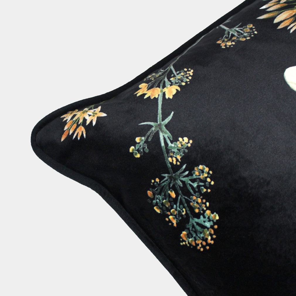 Midnight Garden - Bee Cushion, Black