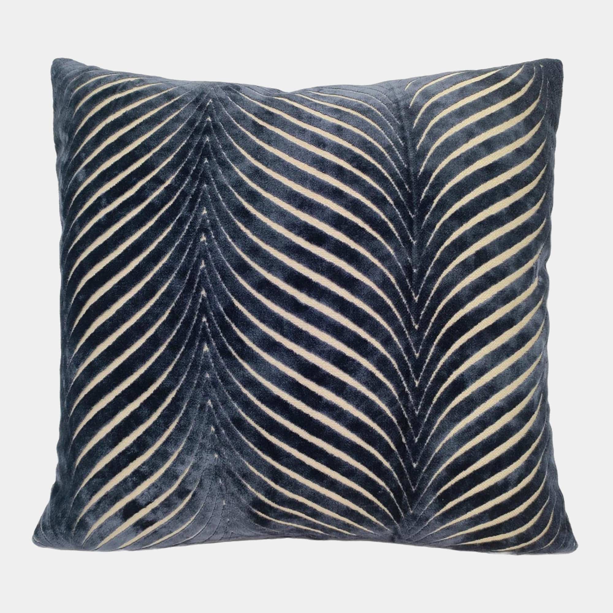 Fan Rada - Cut Velvet Cushion, Navy, 56x56cm