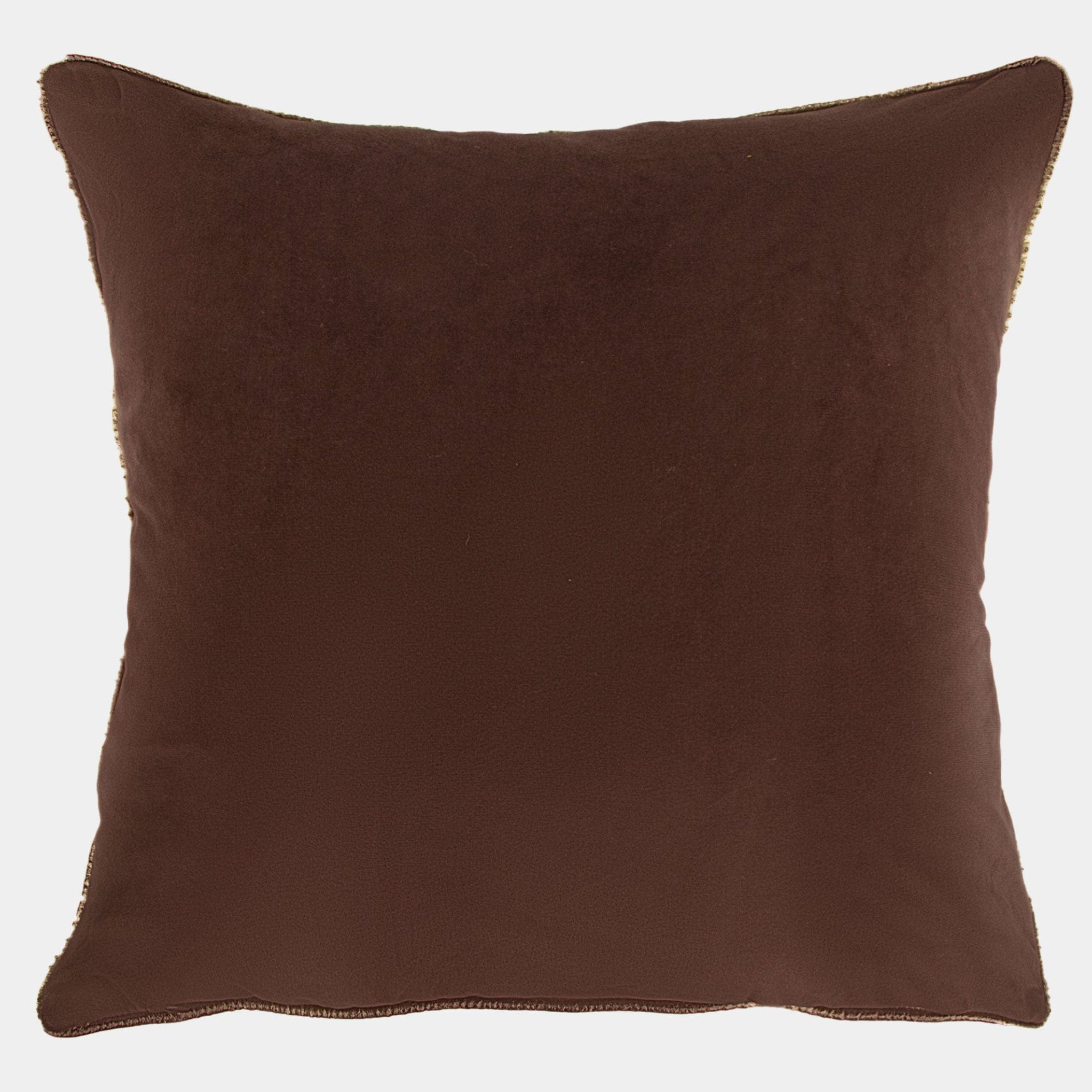 Palms Embroidered - Chocolate Brown Cushion 45x45cm