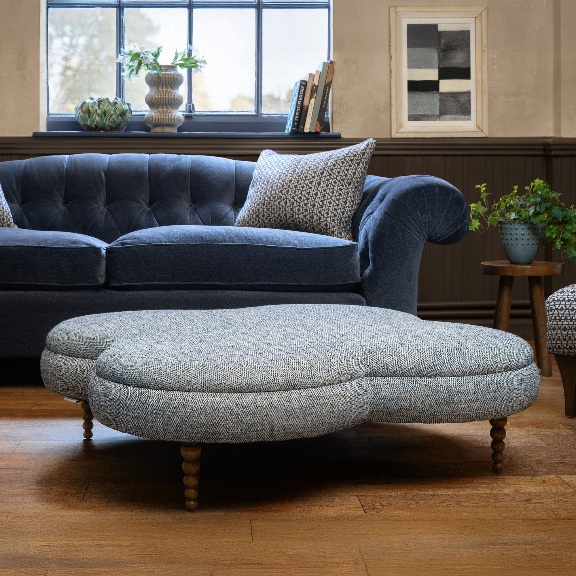 Strauss - Large Footstool In Fabric Grade C