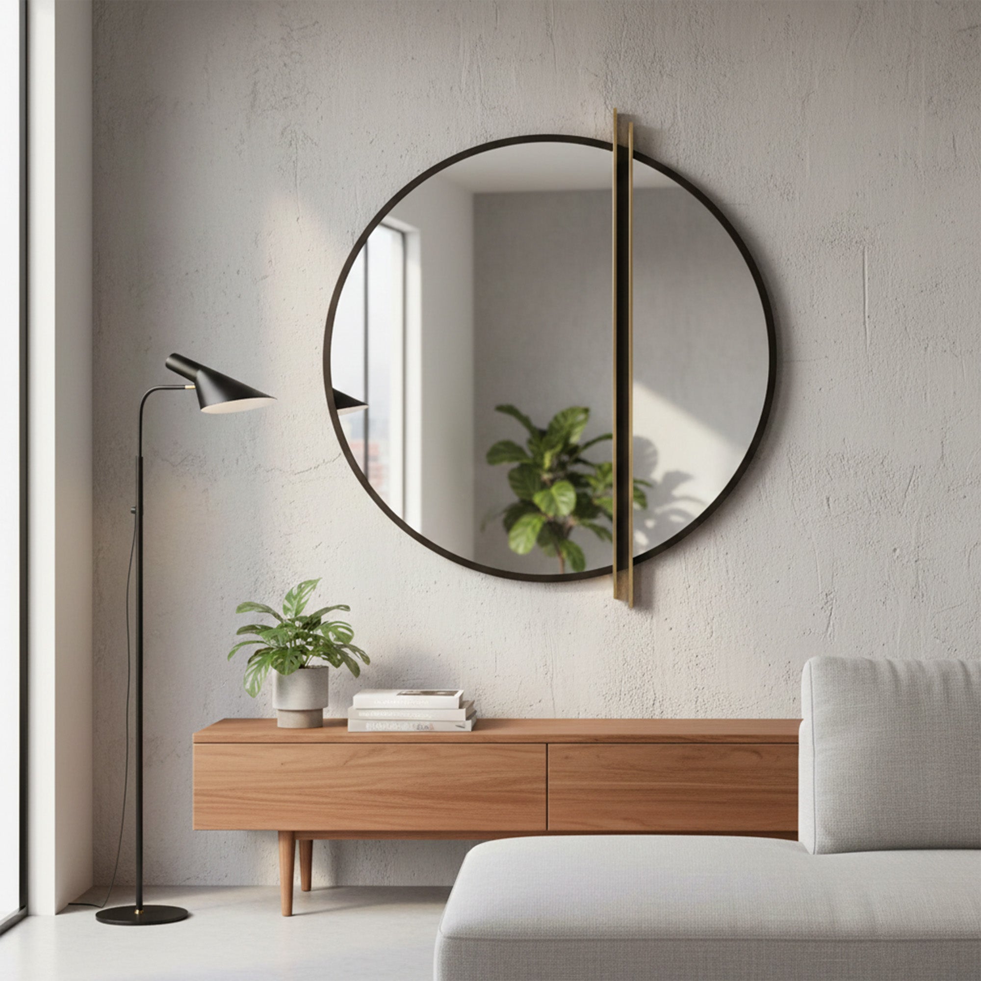 Lagoa - Round Mirror, Oak