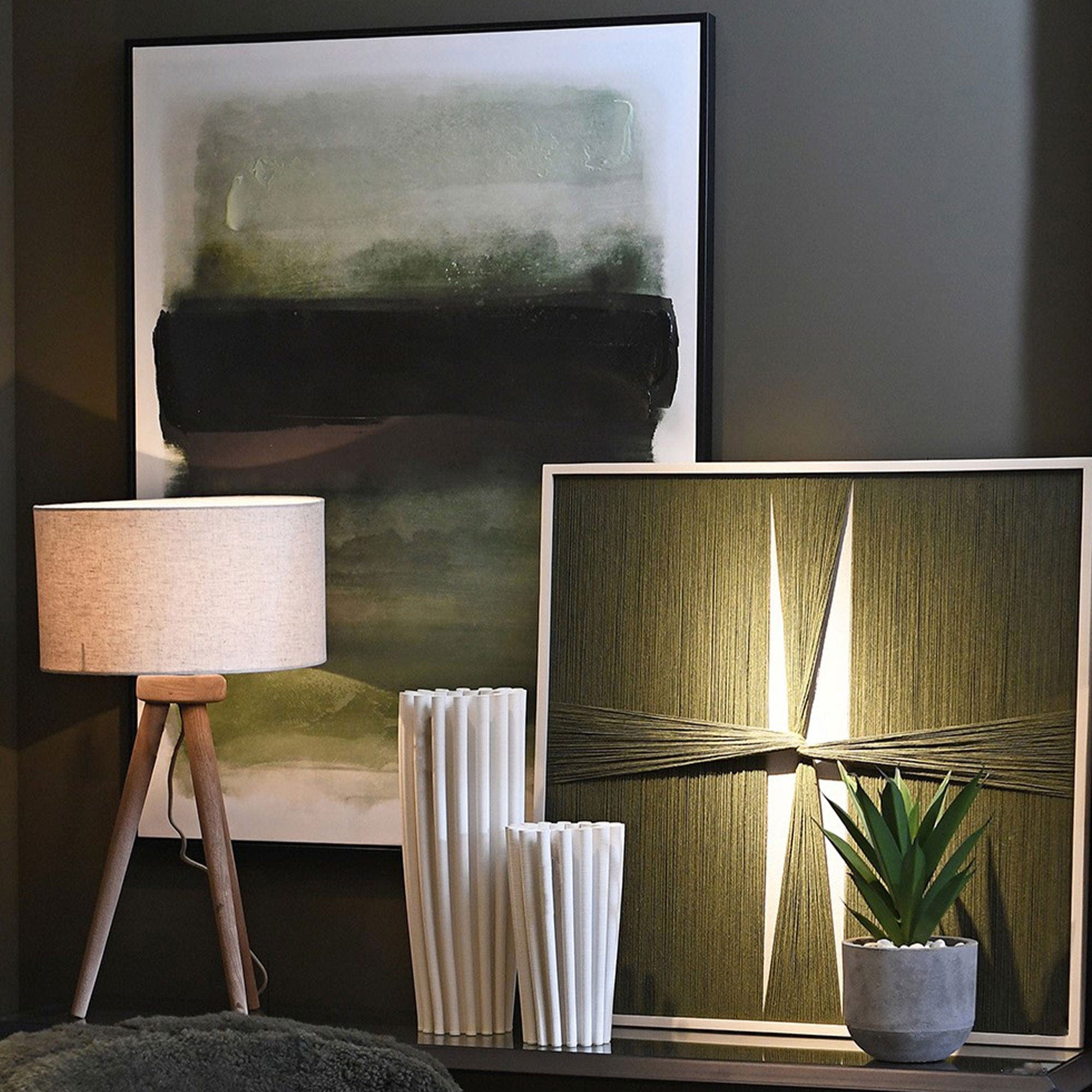 Olive Breeze - Abstract Woven Picture