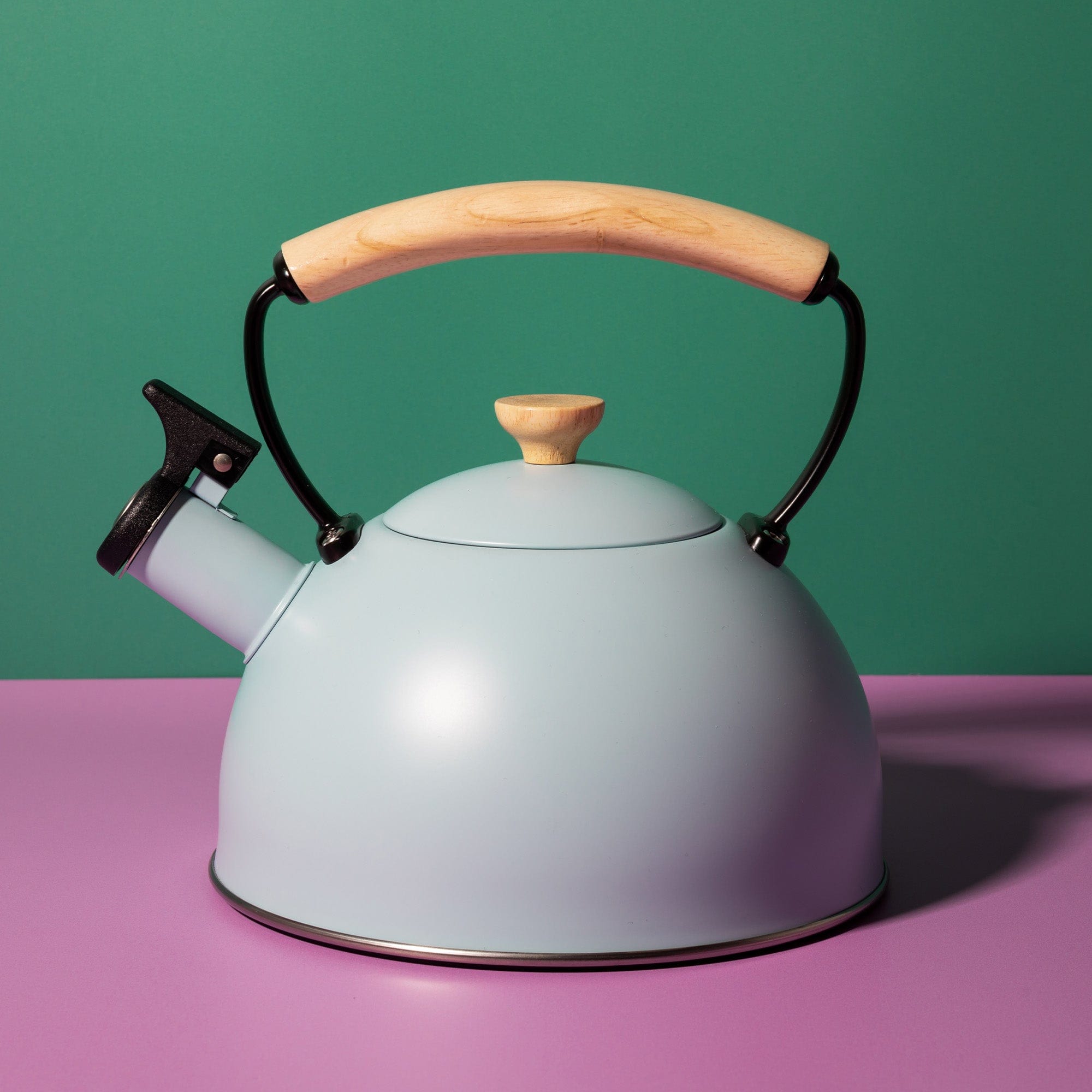 La Cafetière - Whistling Kettle Wood Handle Sky Blue 1.6L