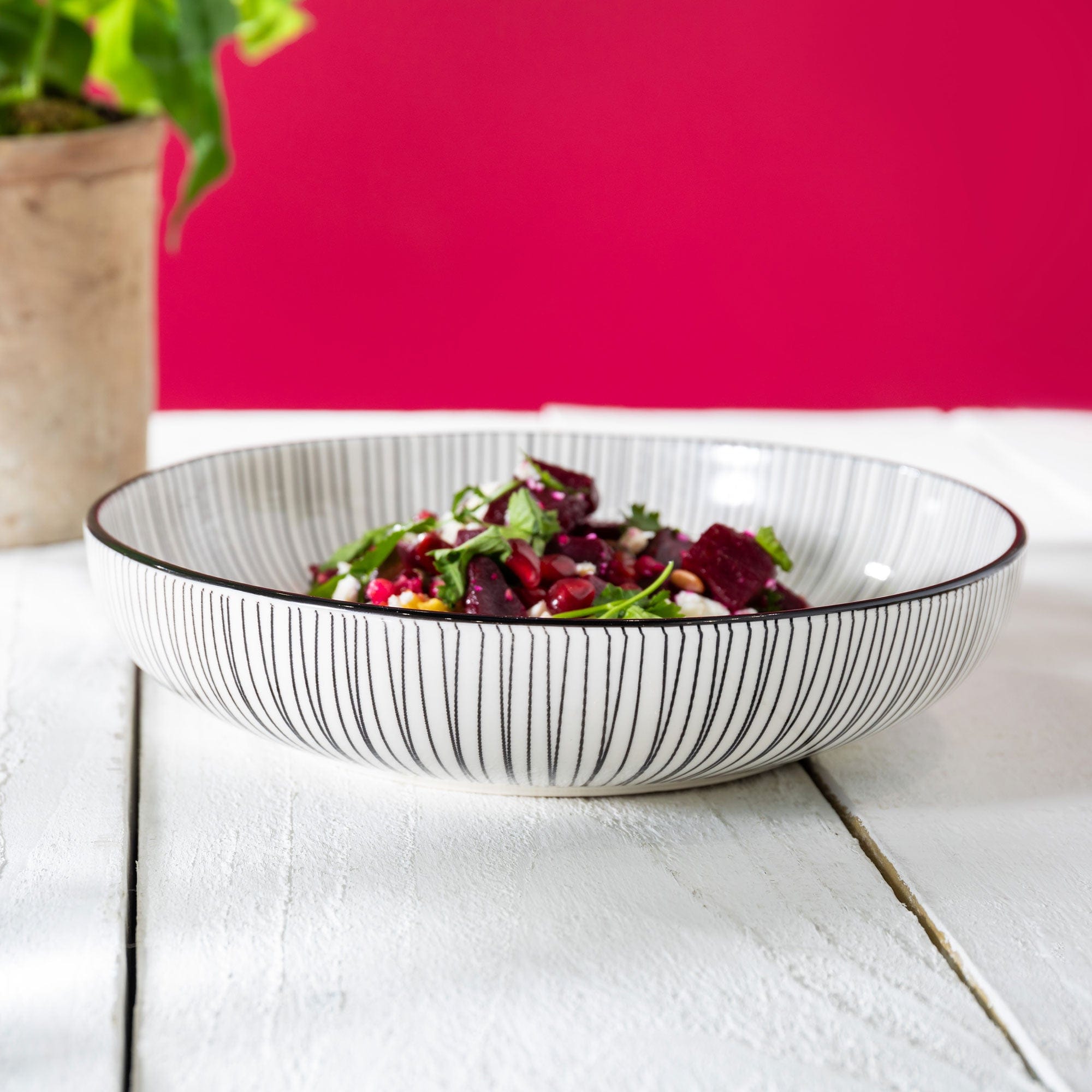 Mikasa Black Striped - Pasta Bowls, Set of 4
