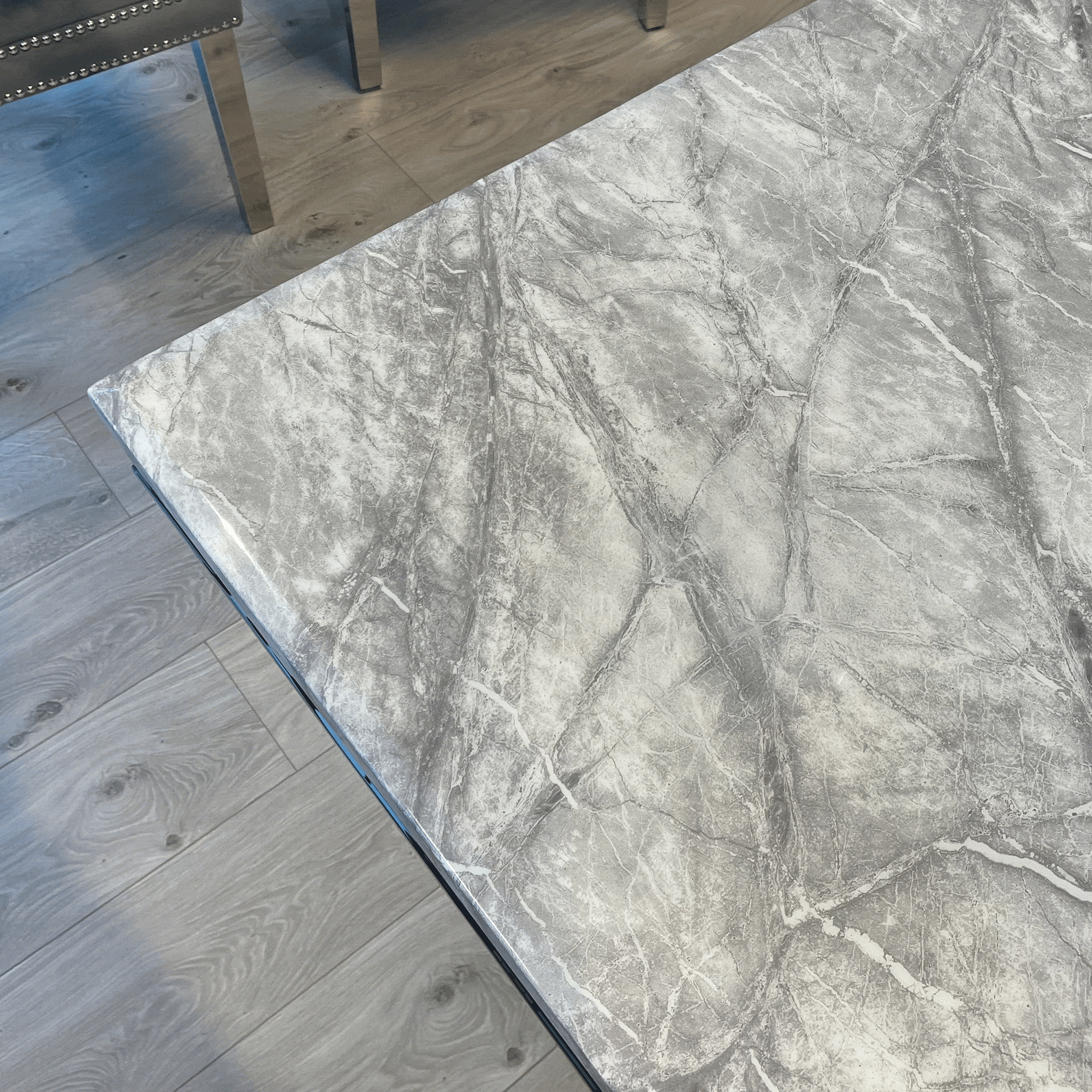Missano 200cm Dining Table Grey Marble Top