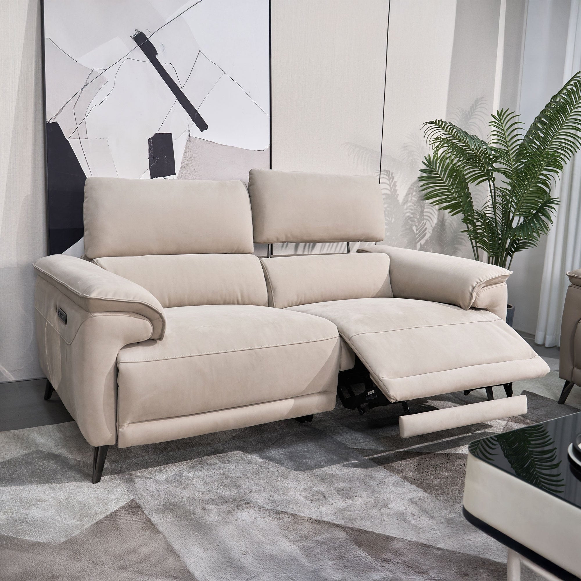 Haymarket - 3 Power Recliner Sofa With Heated Seats, Fabric
