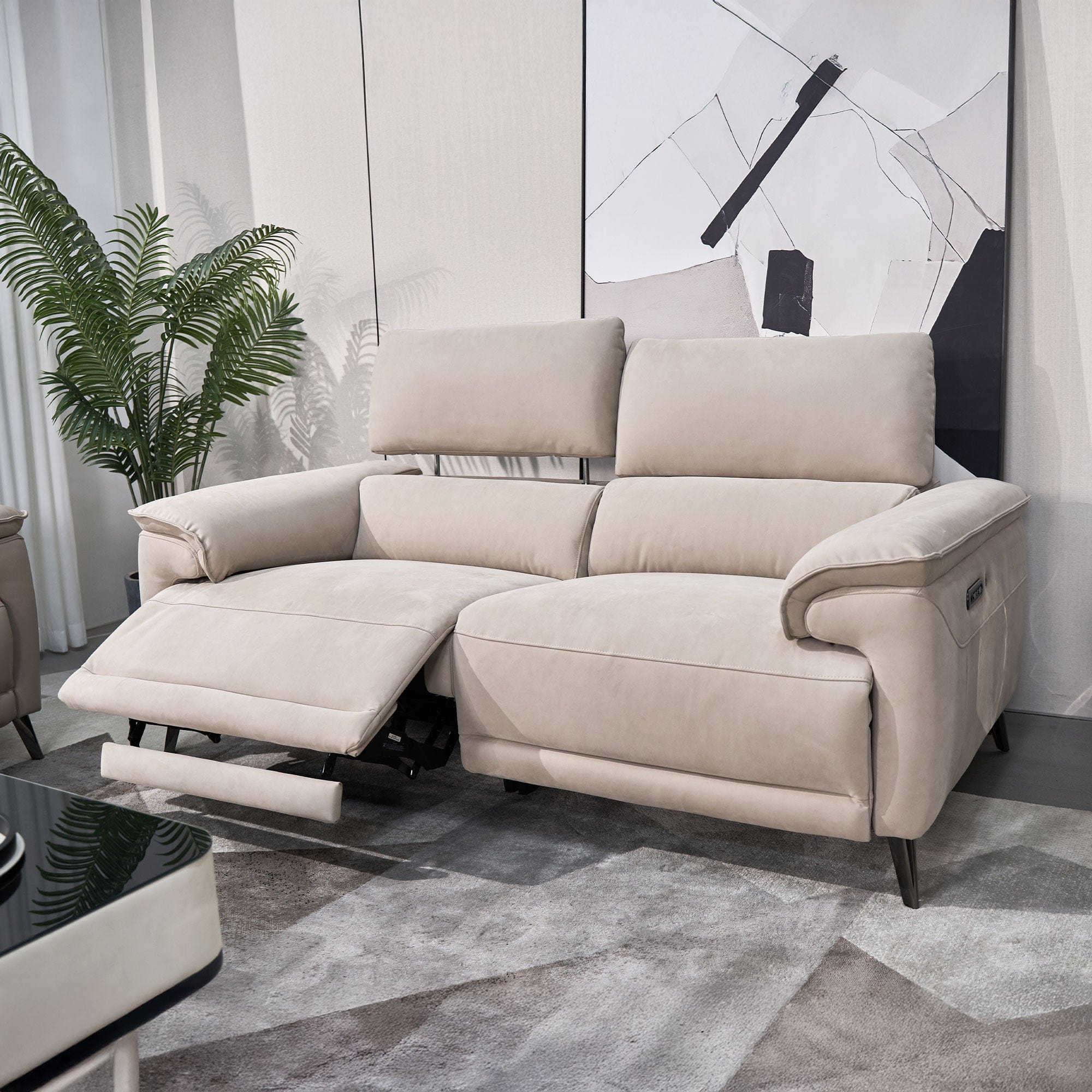 Haymarket - 3 Power Recliner Sofa With Heated Seats, Fabric