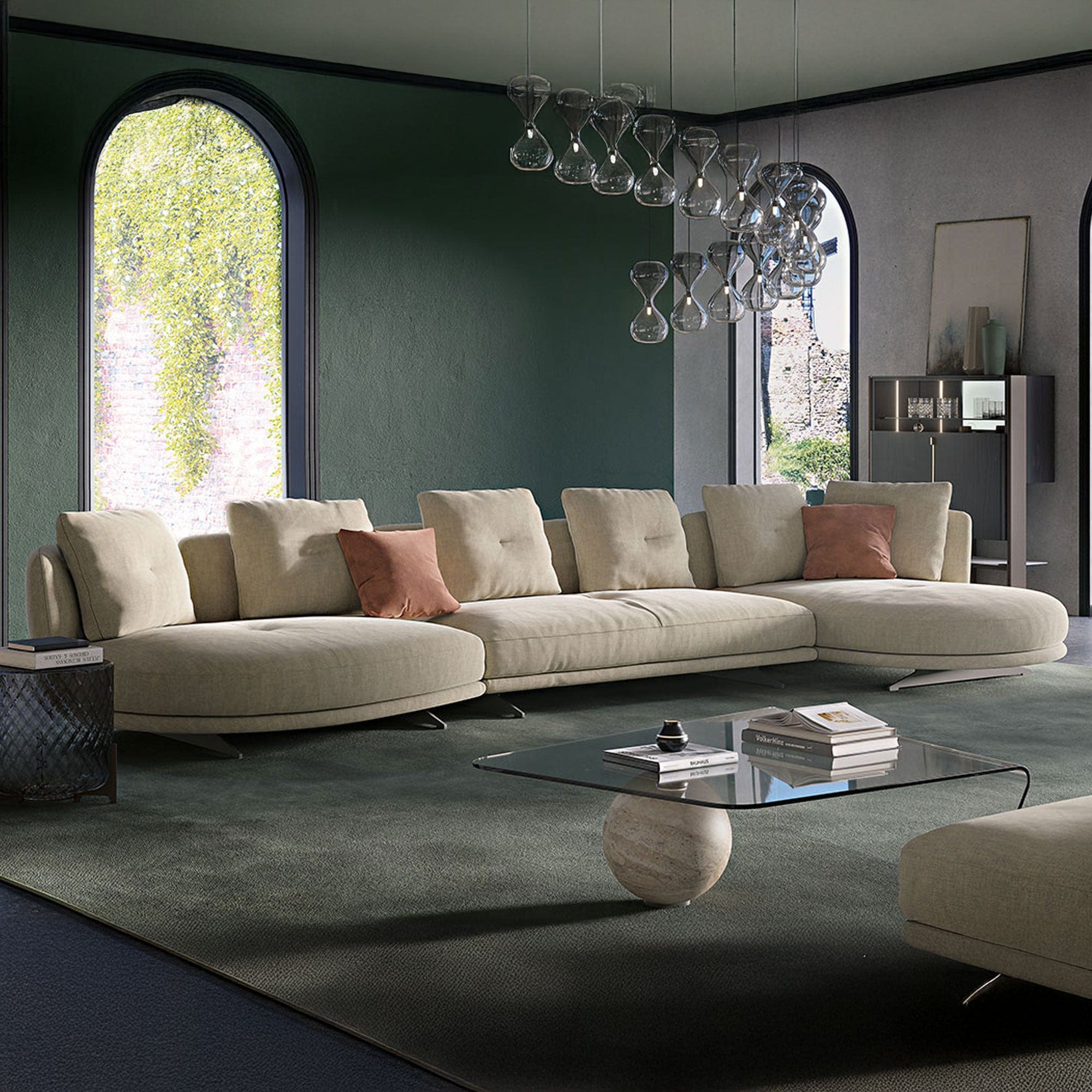 Cattelan Italia Douglas - LHF With Open Curved End Sofa, Fabric