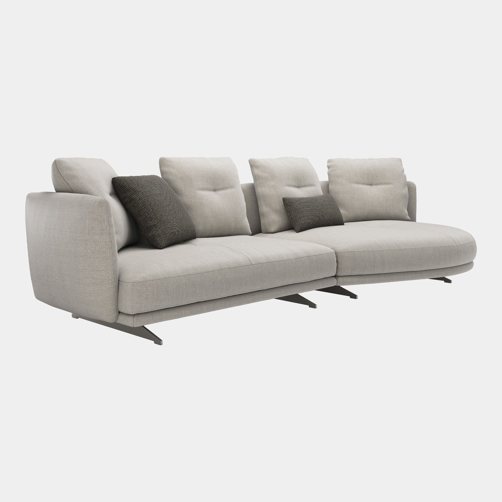 Cattelan Italia Douglas - LHF With Open Curved End Sofa, Fabric