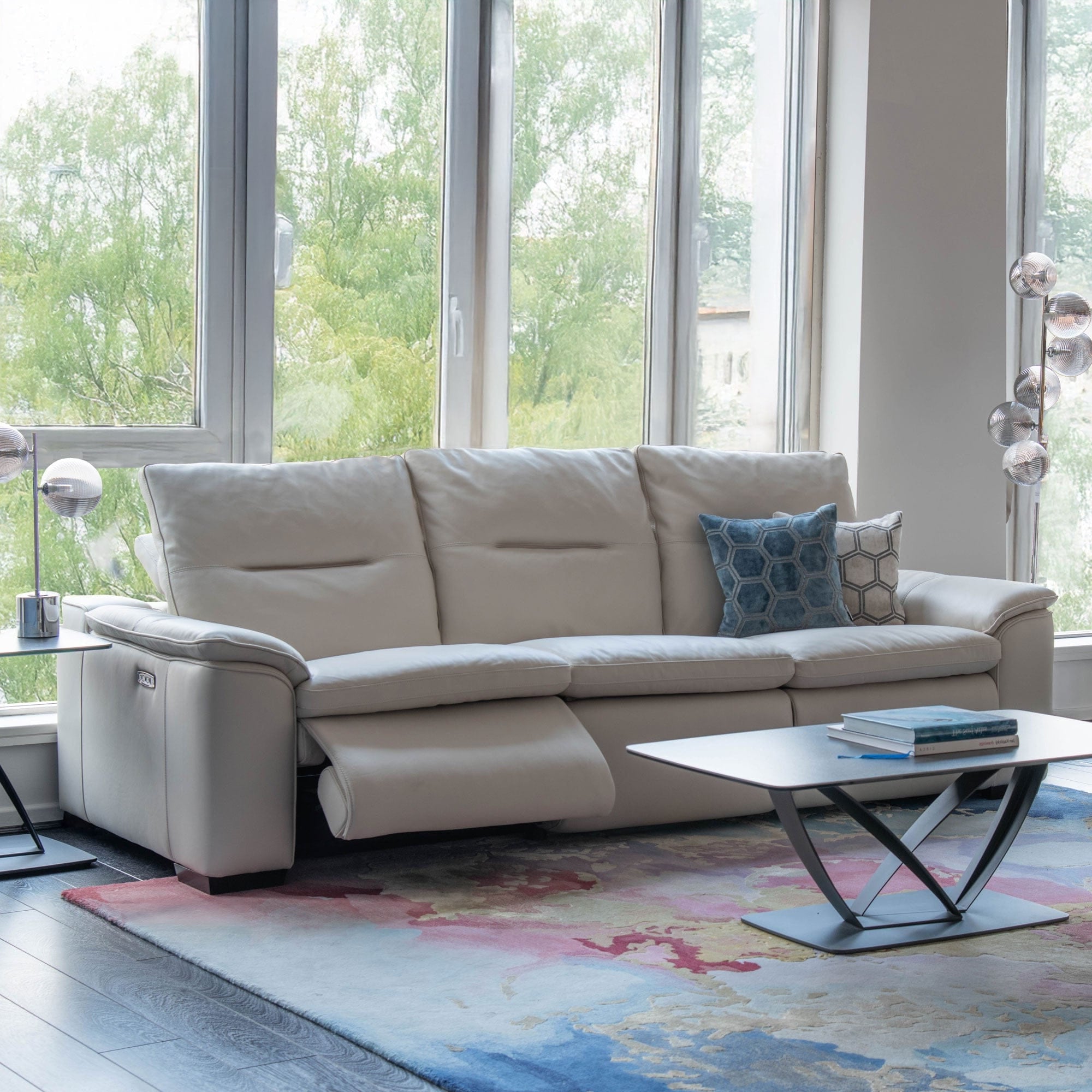 Pasadena - Large 3 Seat Sofa With 2 Power Recliners, Leather