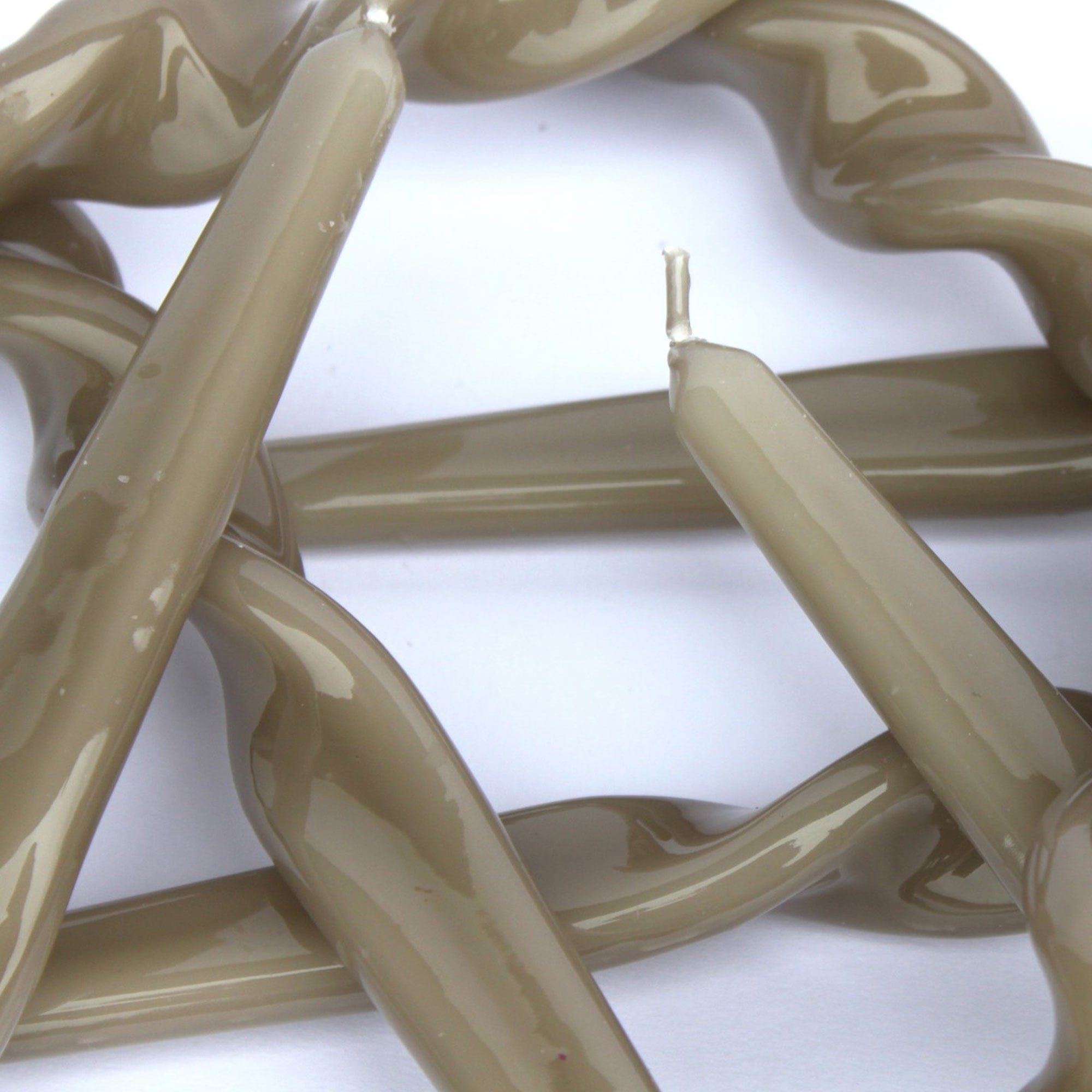 Maegen - Mink Twisted Taper Candles, Pack of 3