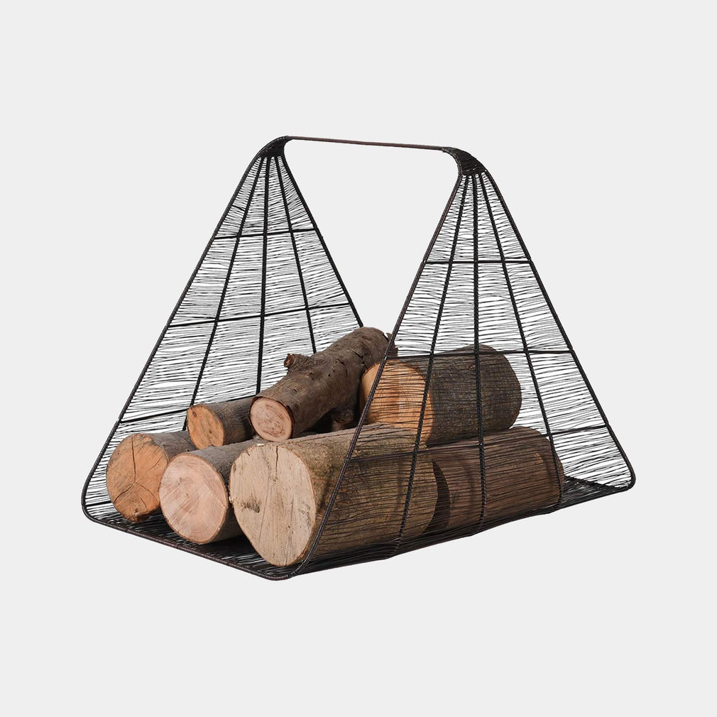 Canasta - Antique Bronze Mesh Log Basket