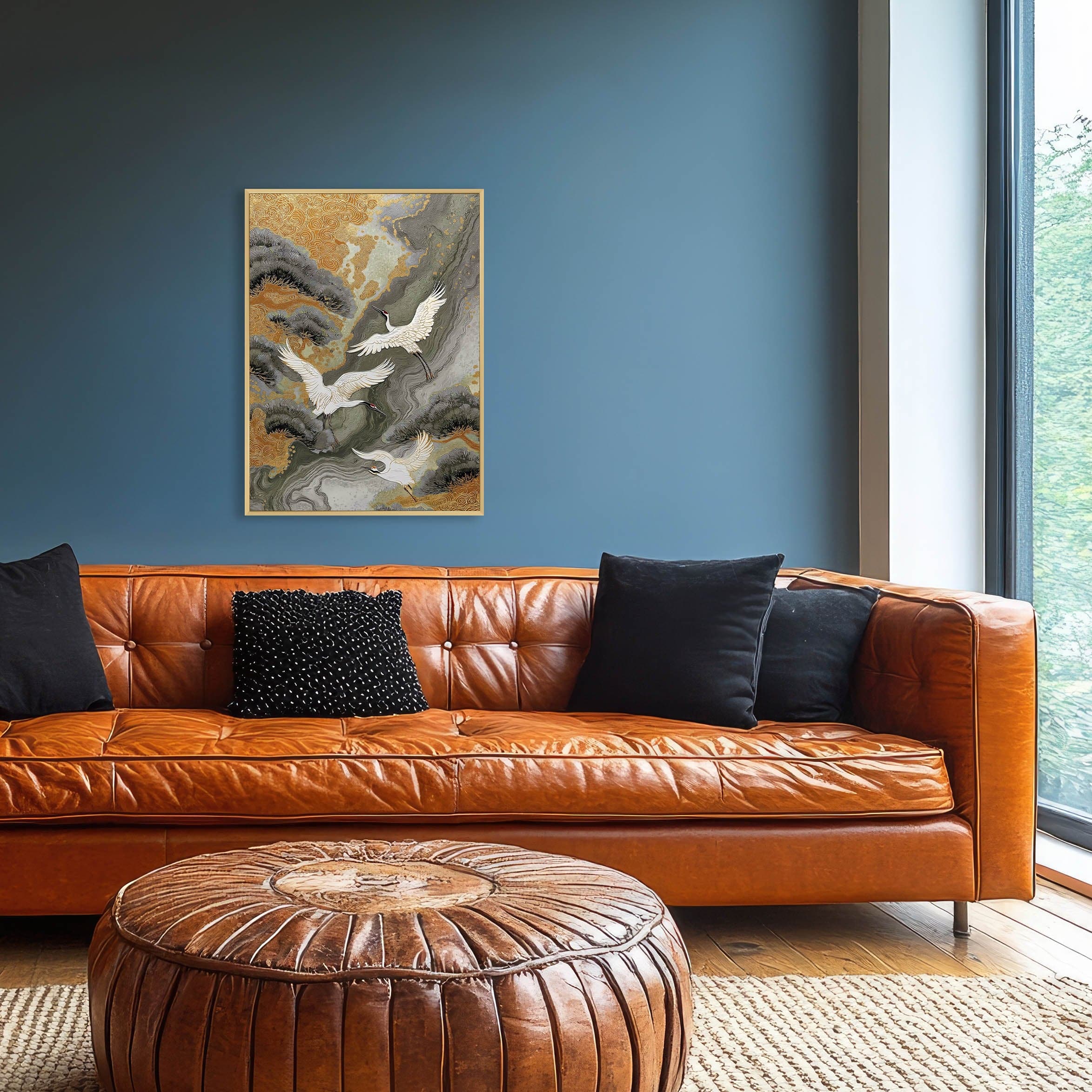 Golden Ascent - Framed Canvas Wall Art