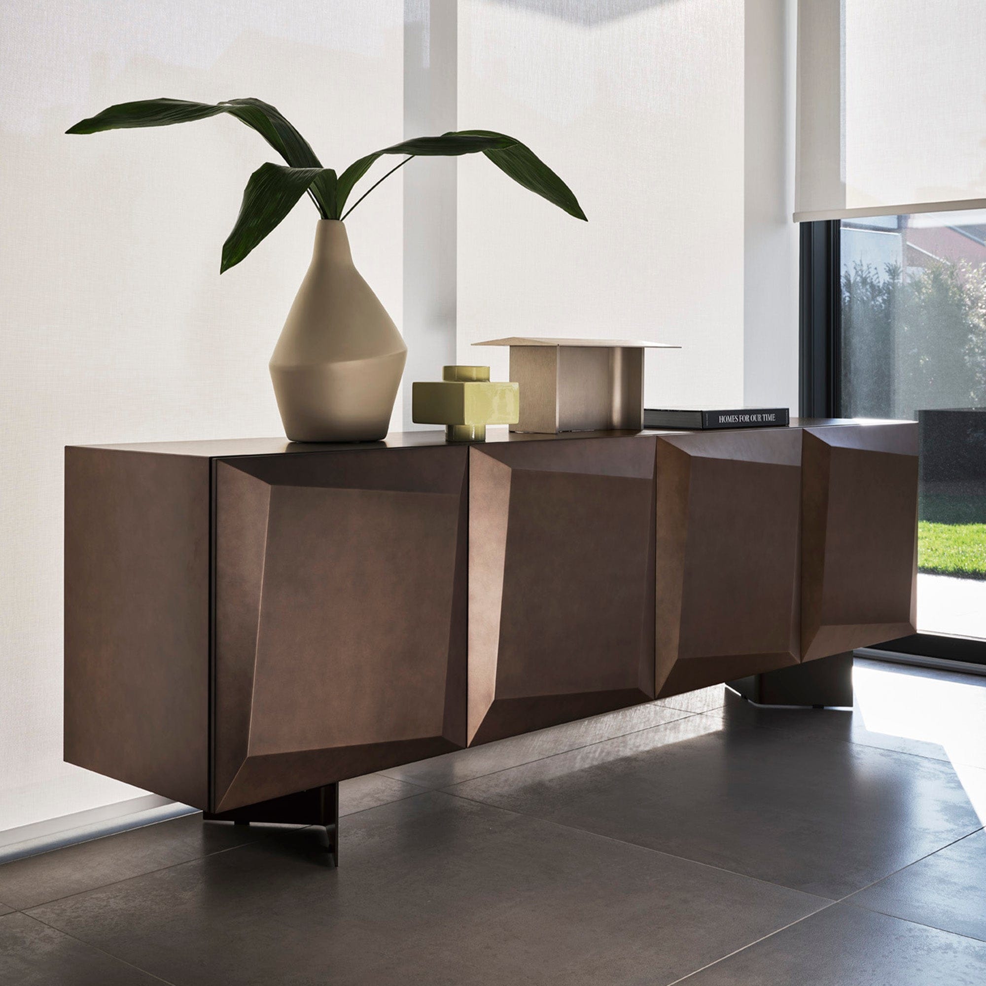 Calligaris Alterego - 4 Door Sideboard, Metallic