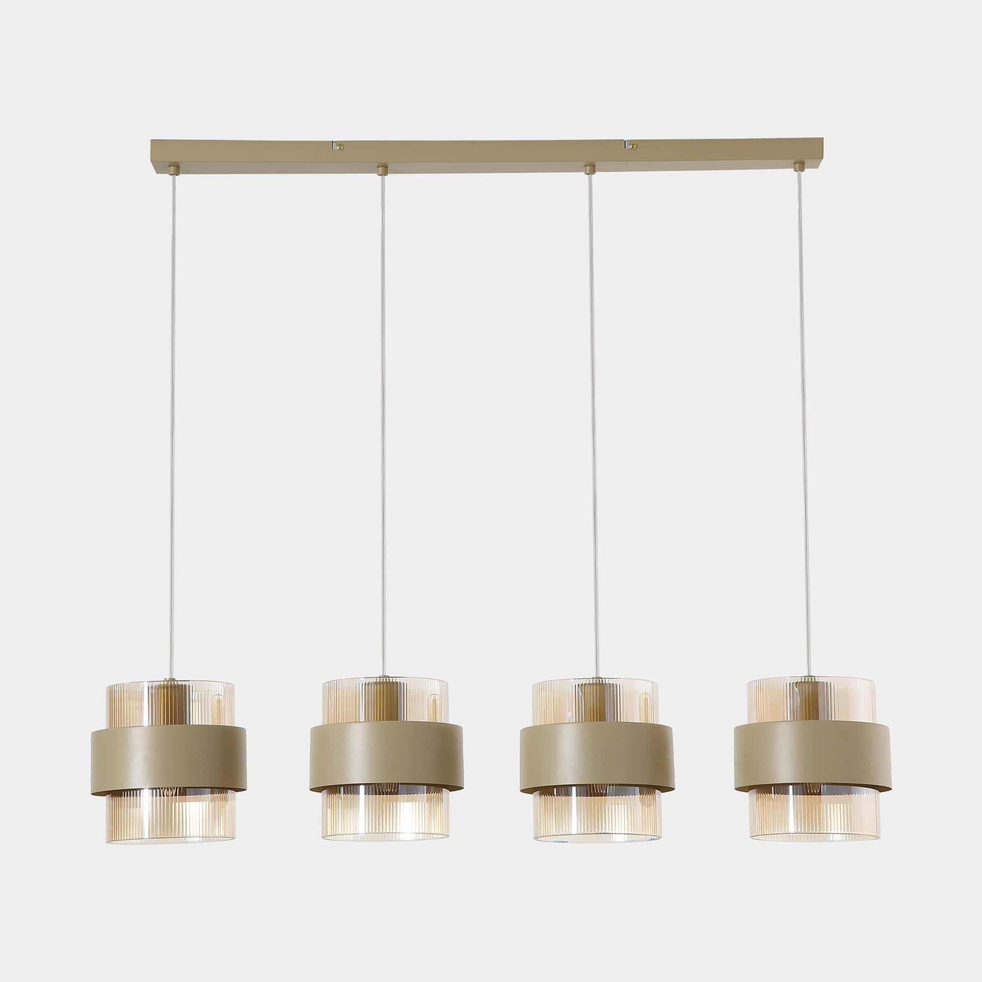 Amilia - Amber 4 Bar Pendant