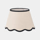 Maisie 25cm Cream Jute Lamp Shade Scalloped Edge with Contrast Binding