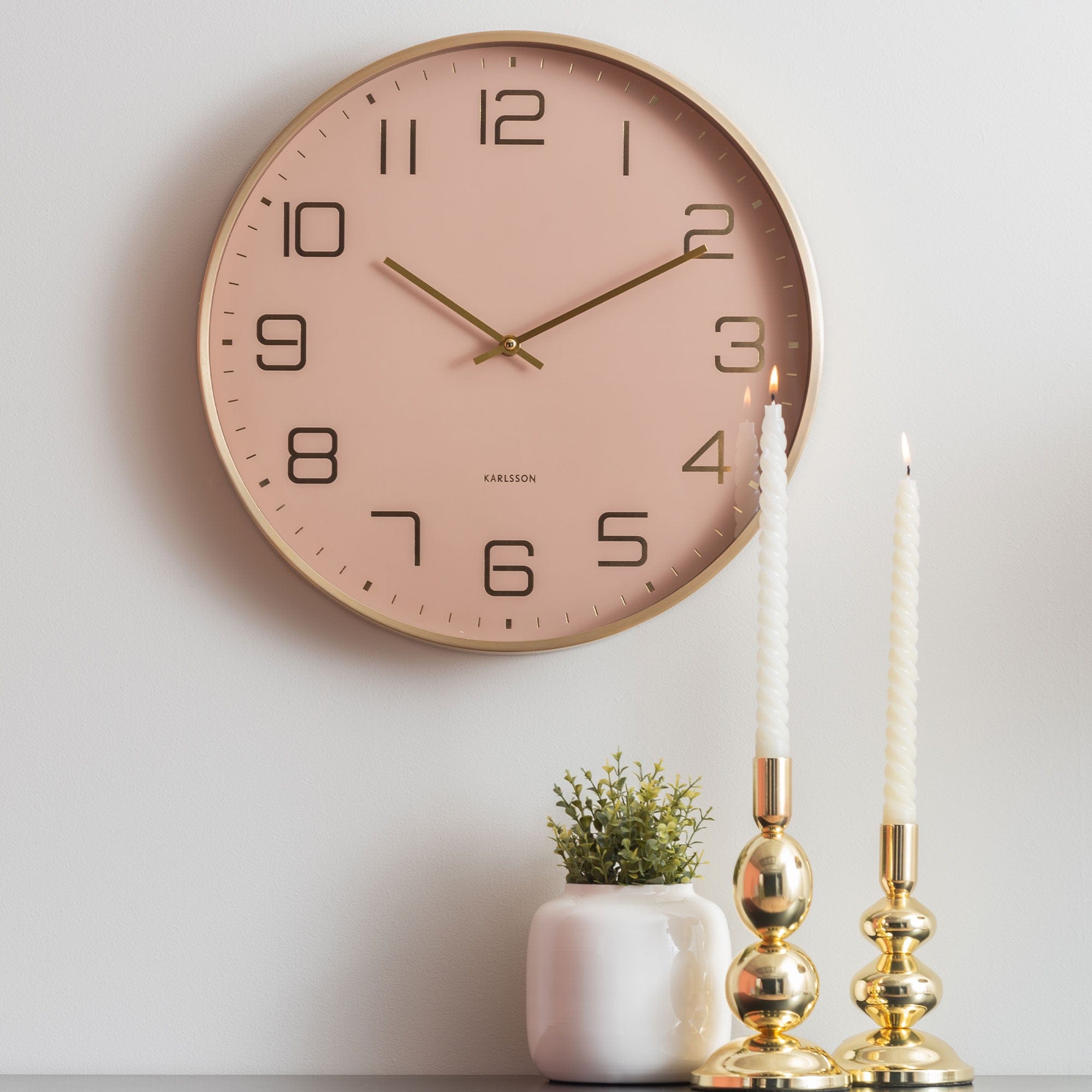 Elegance Glow - Wall Clock Pink
