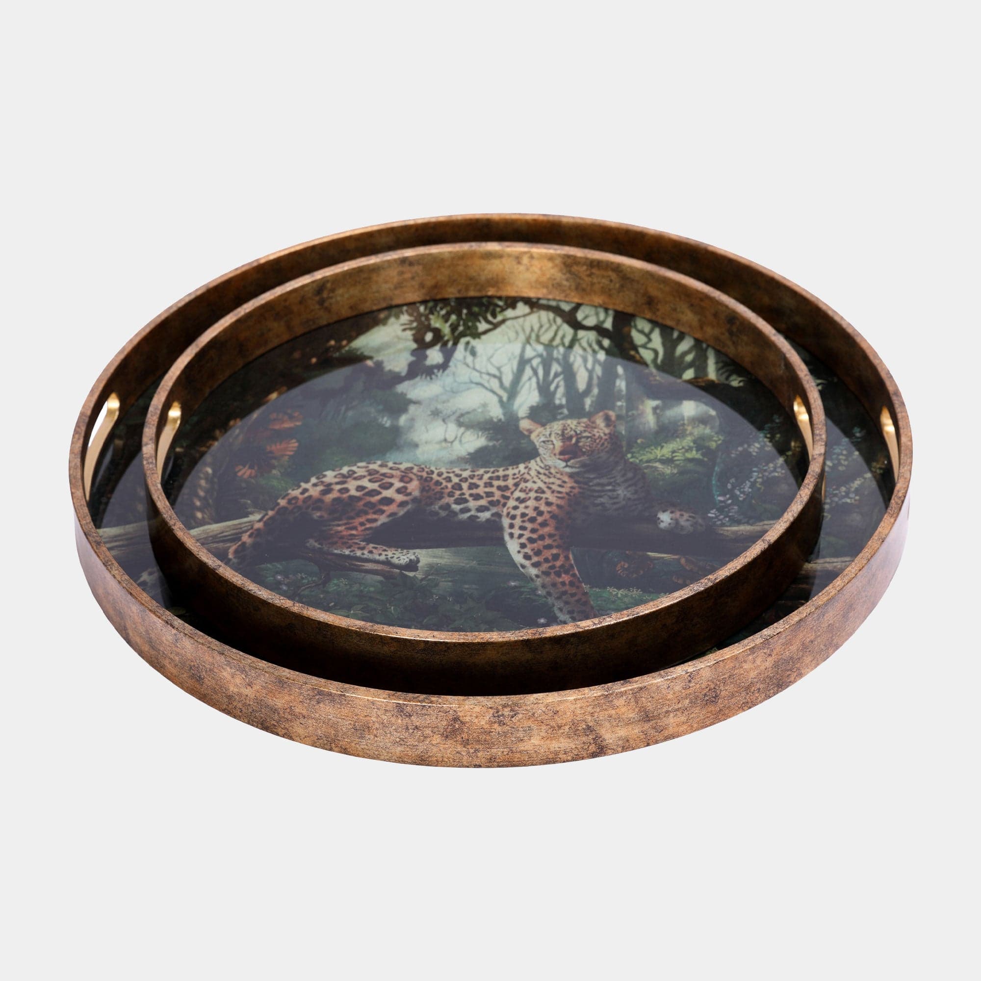 Lounging Leopard - Trays, Set of 2