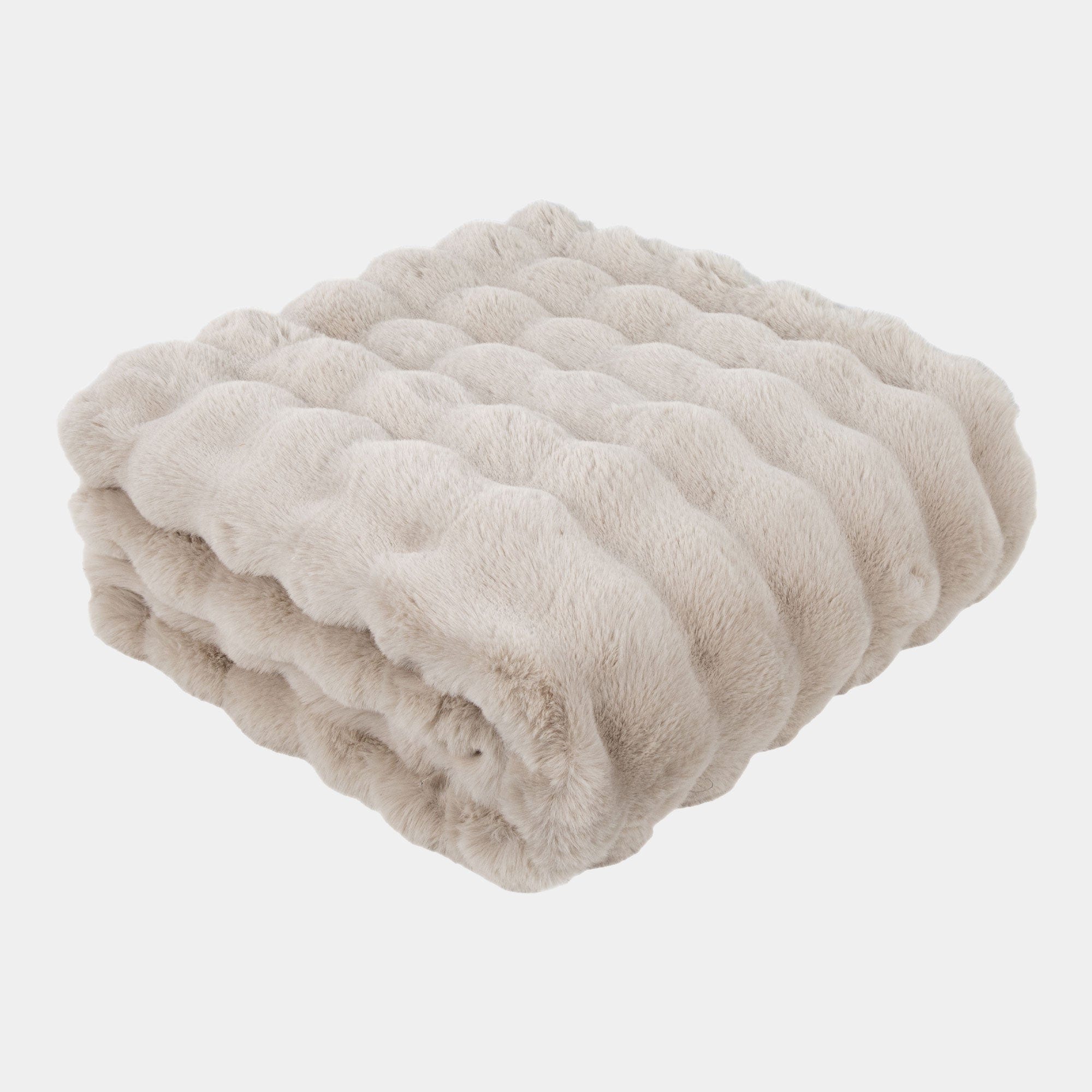 Glam - Beige Faux Fur Throw 150x200cm