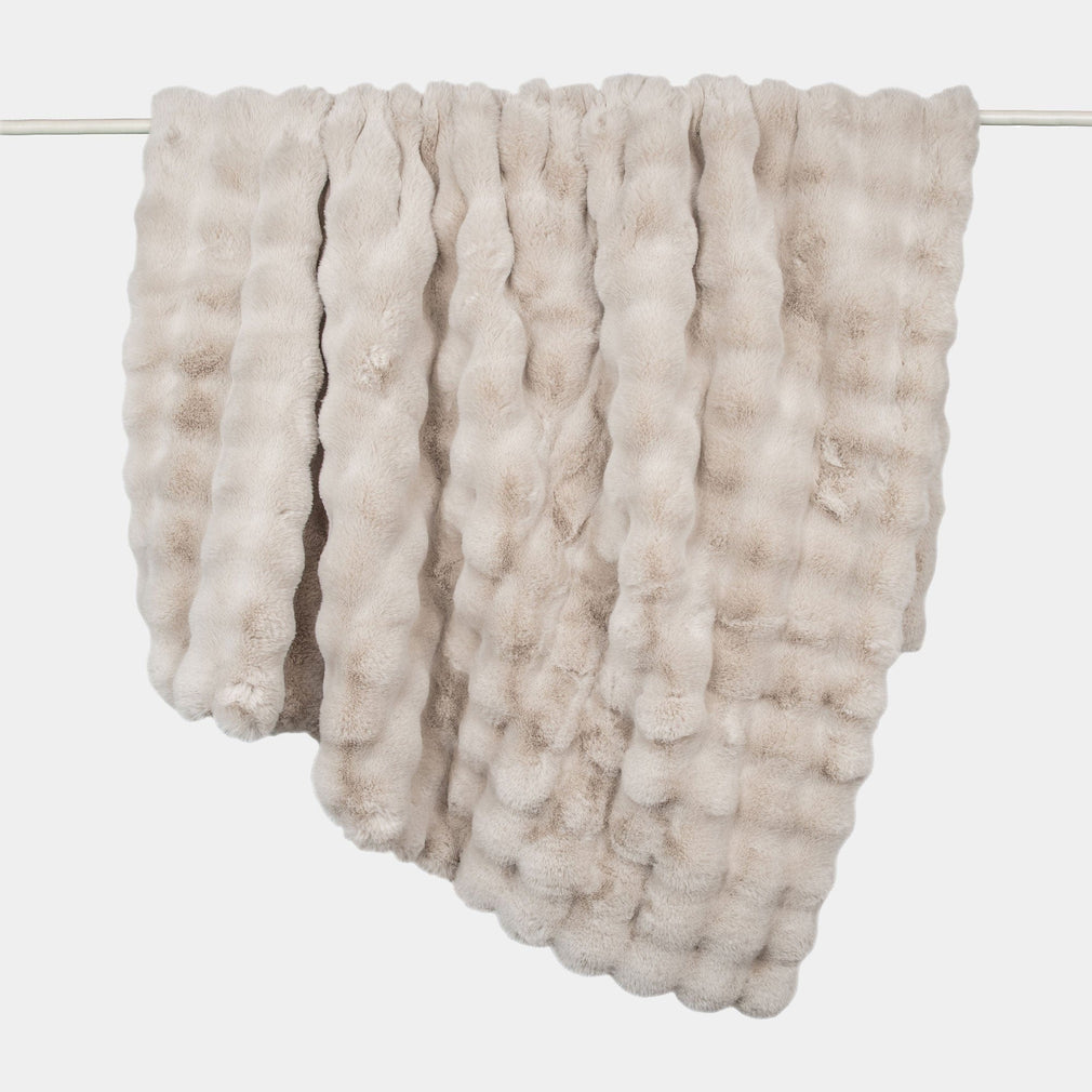 Glam - Beige Faux Fur Throw 150x200cm