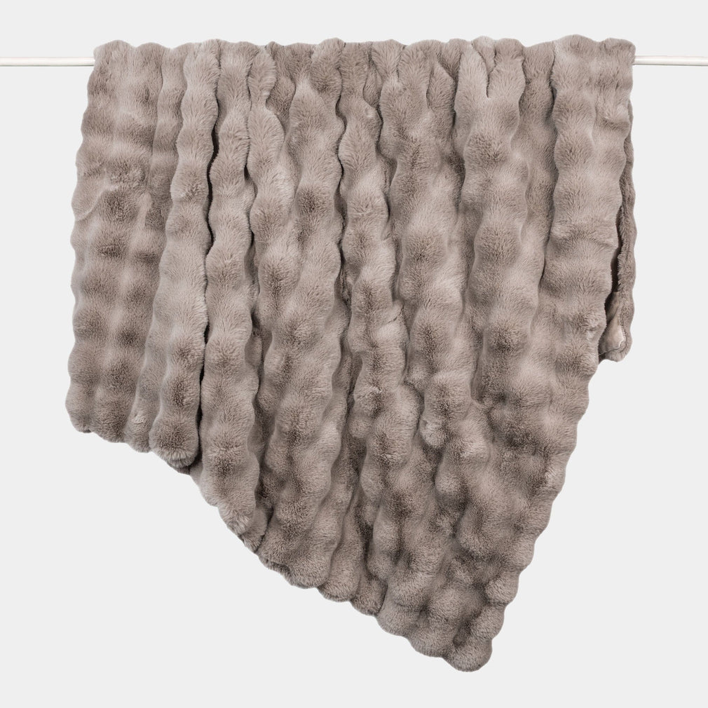 Glam - Taupe Faux Fur Throw 150x200cm